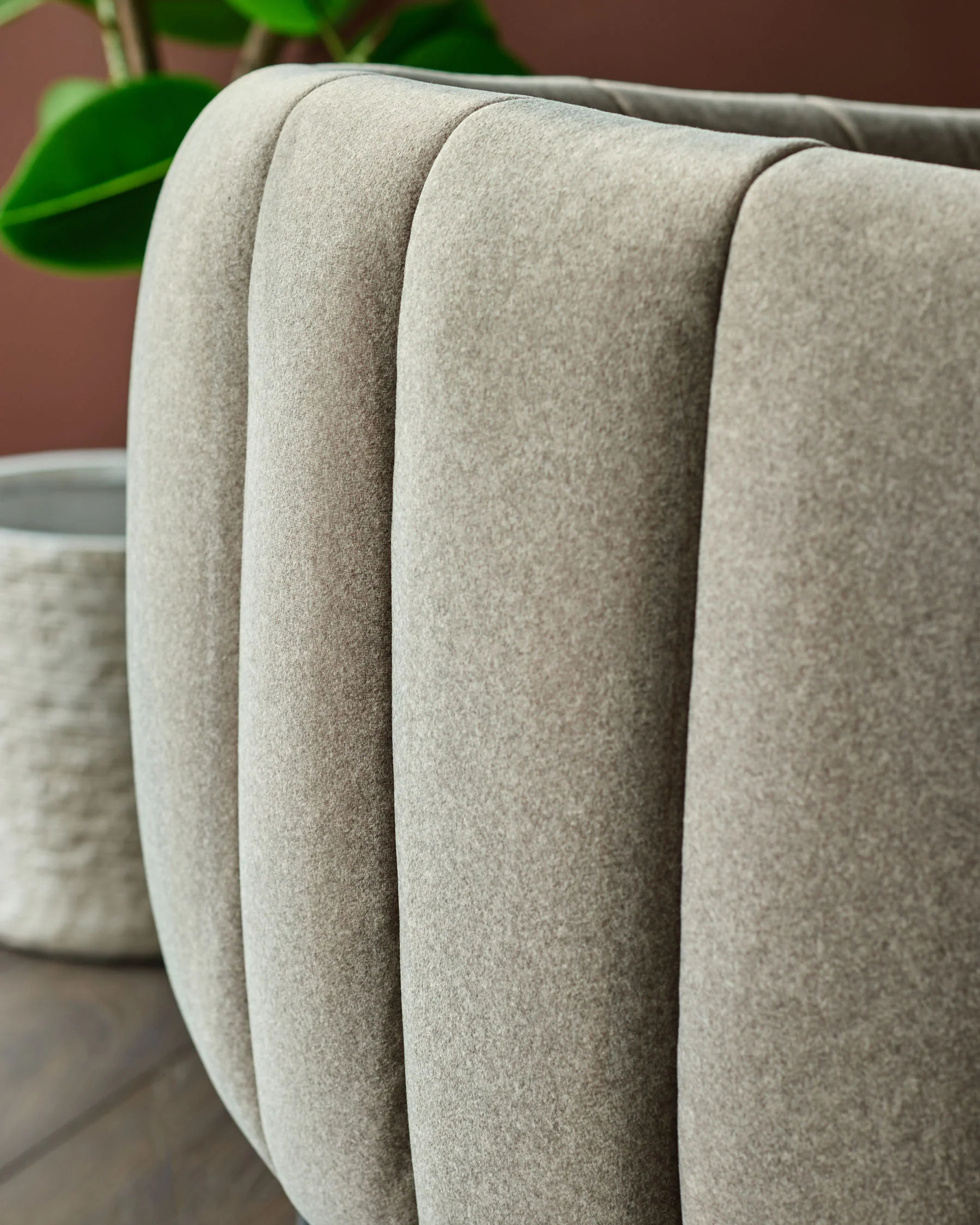 Cole mocha plush fabric dining chair - Image 8