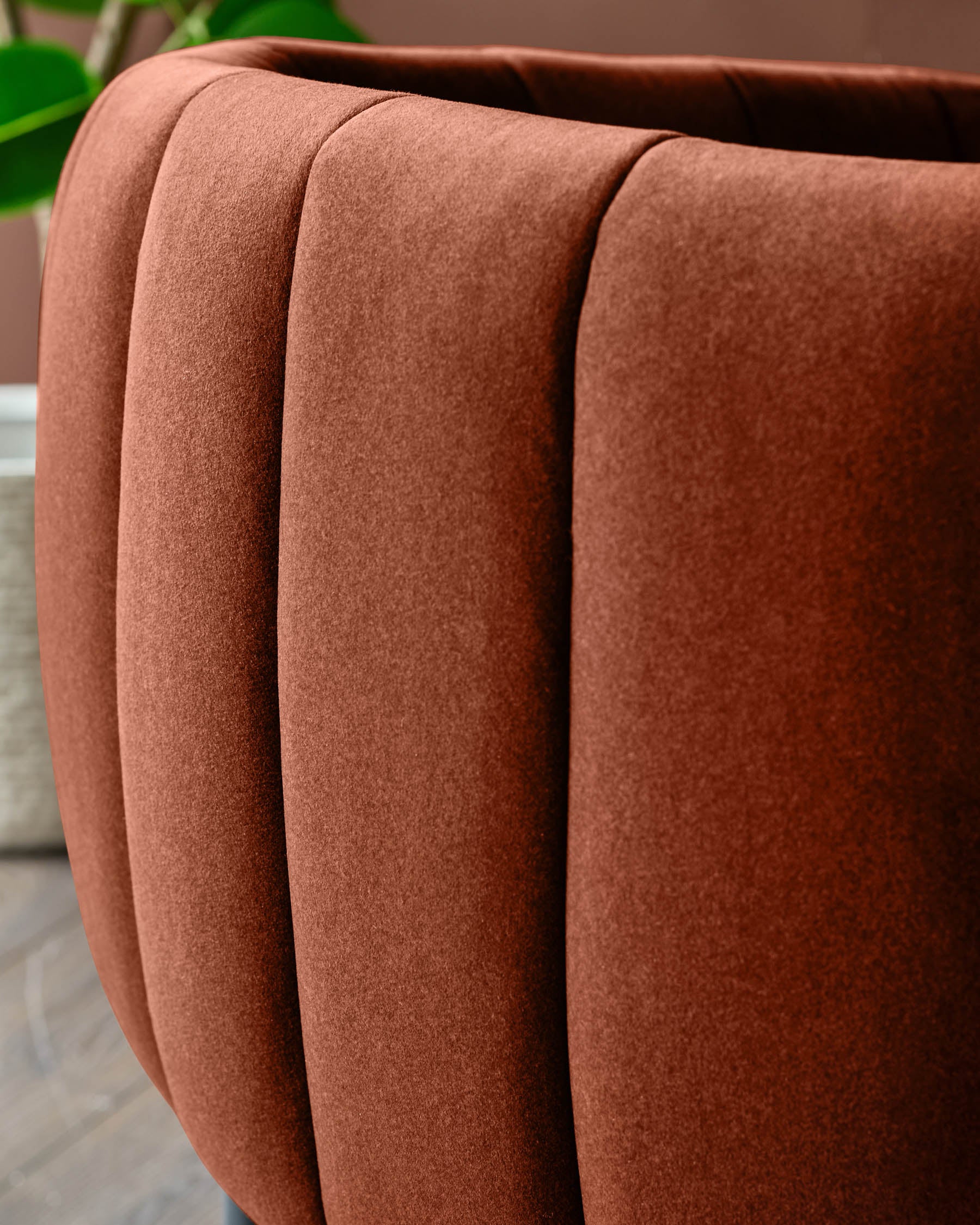 Cole toffee red plush fabric dining chair - Image 8