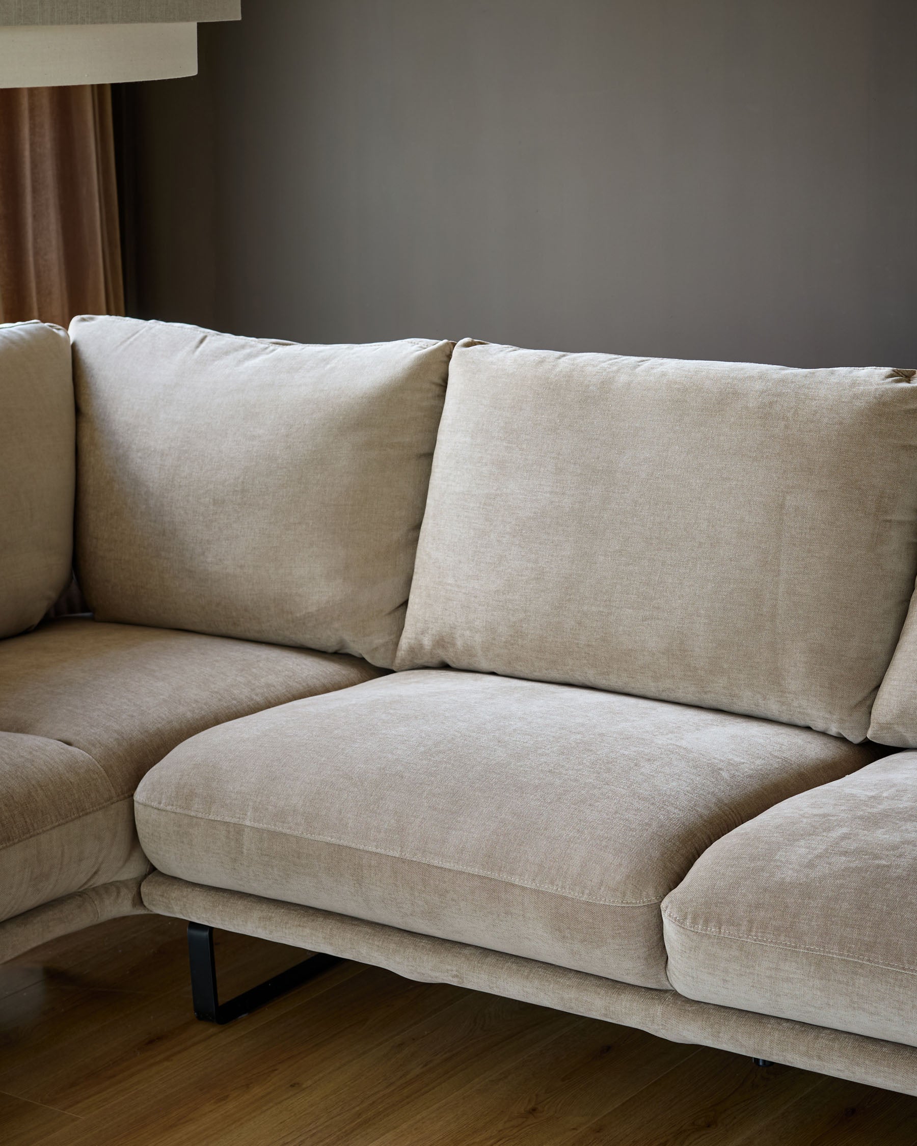 Colette mink chenille left hand corner chaise sofa - Image 5