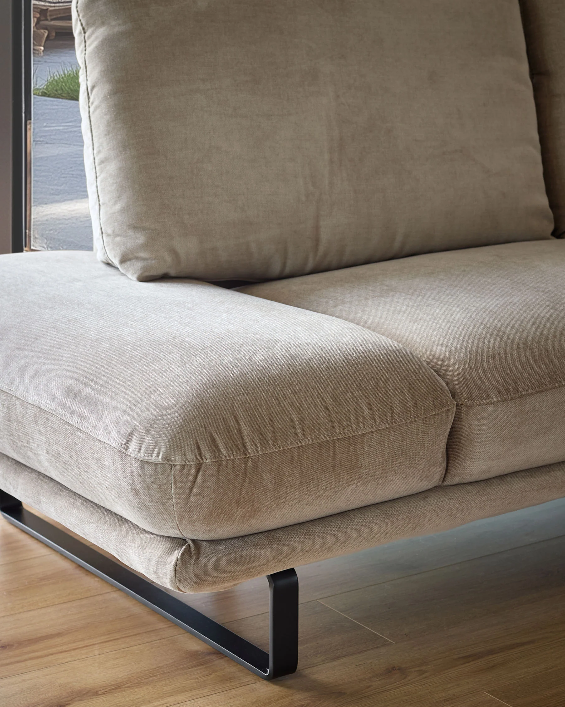 Colette mink chenille left hand corner chaise sofa - Image 6