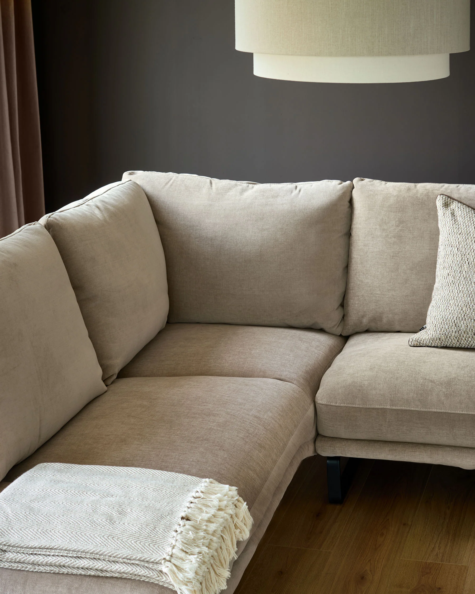 Colette mink chenille left hand corner chaise sofa - Image 9