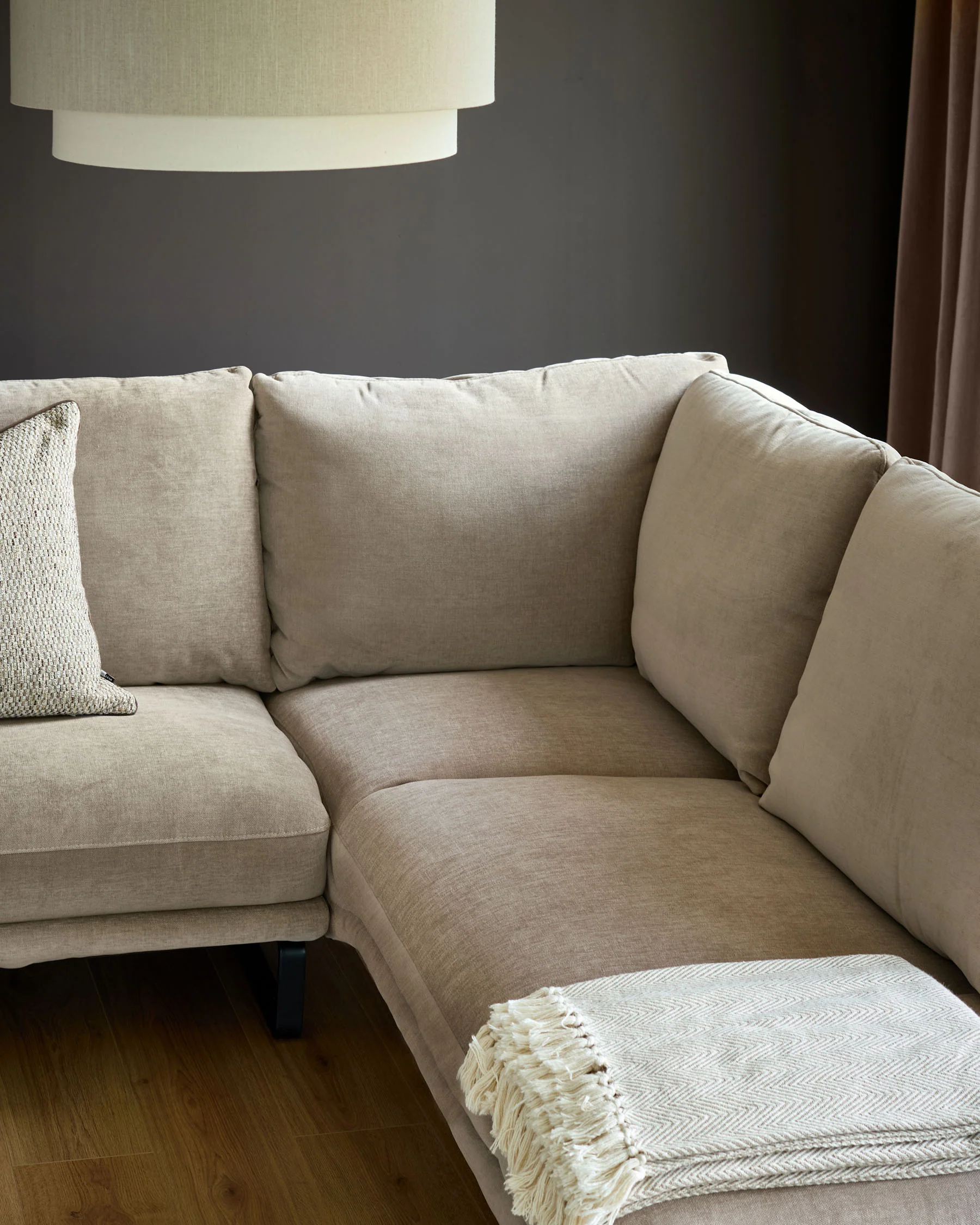 Colette mink chenille right hand corner chaise sofa - Image 4