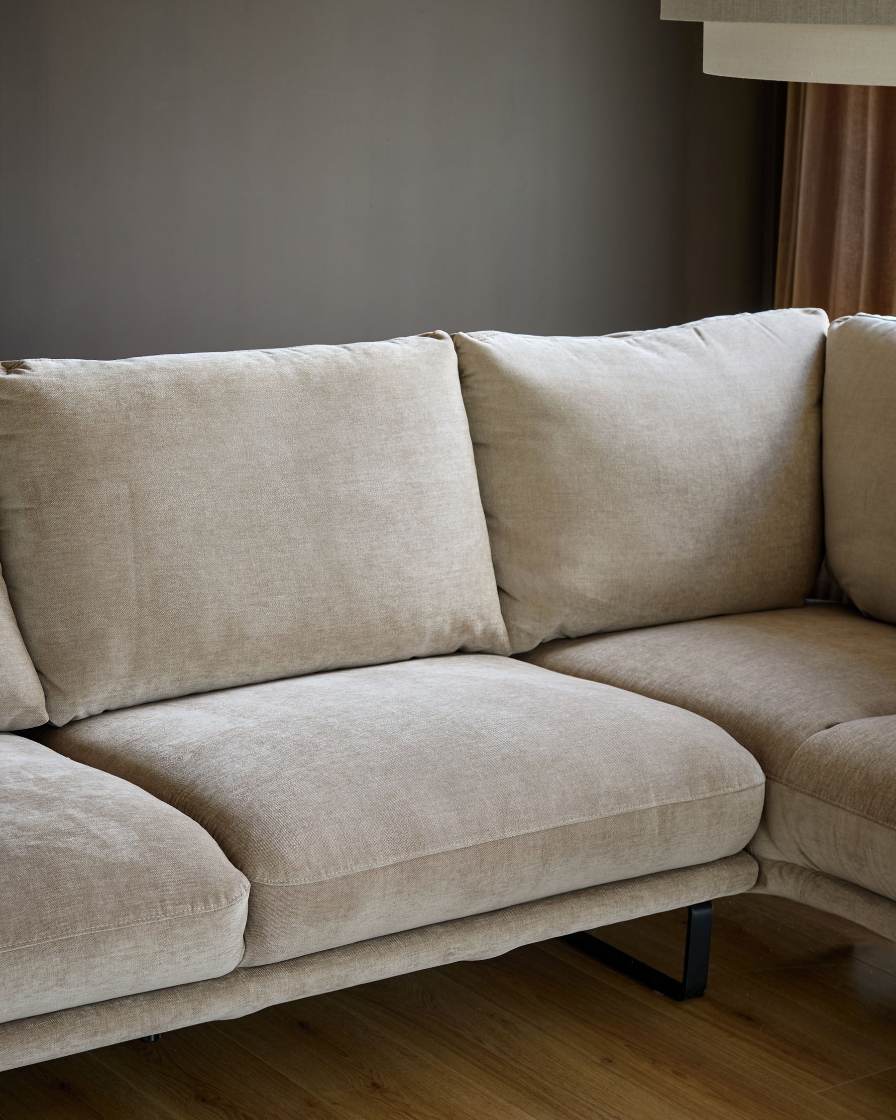 Colette mink chenille right hand corner chaise sofa - Image 6