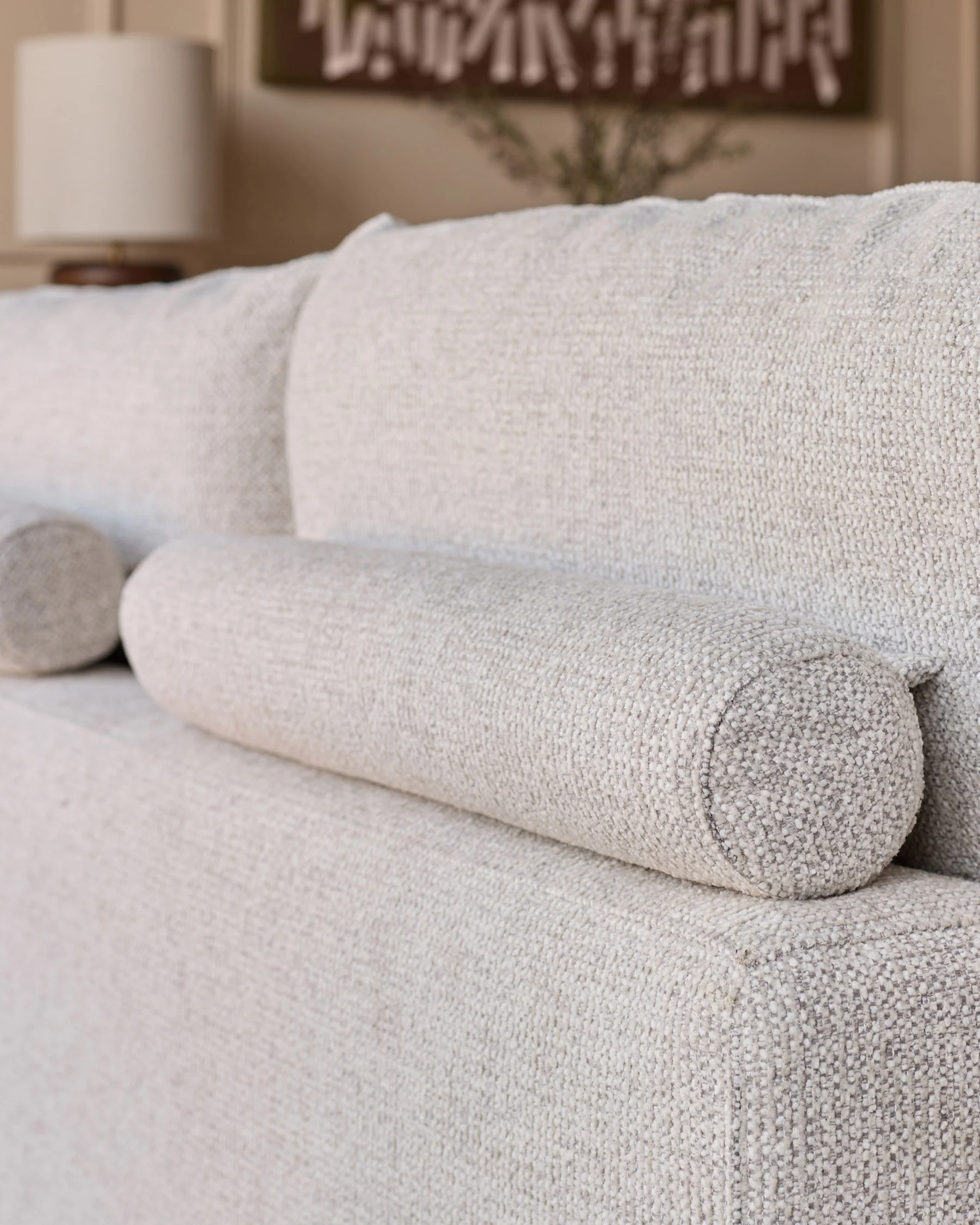 Colette natural fabric right hand corner chaise sofa - Image 8