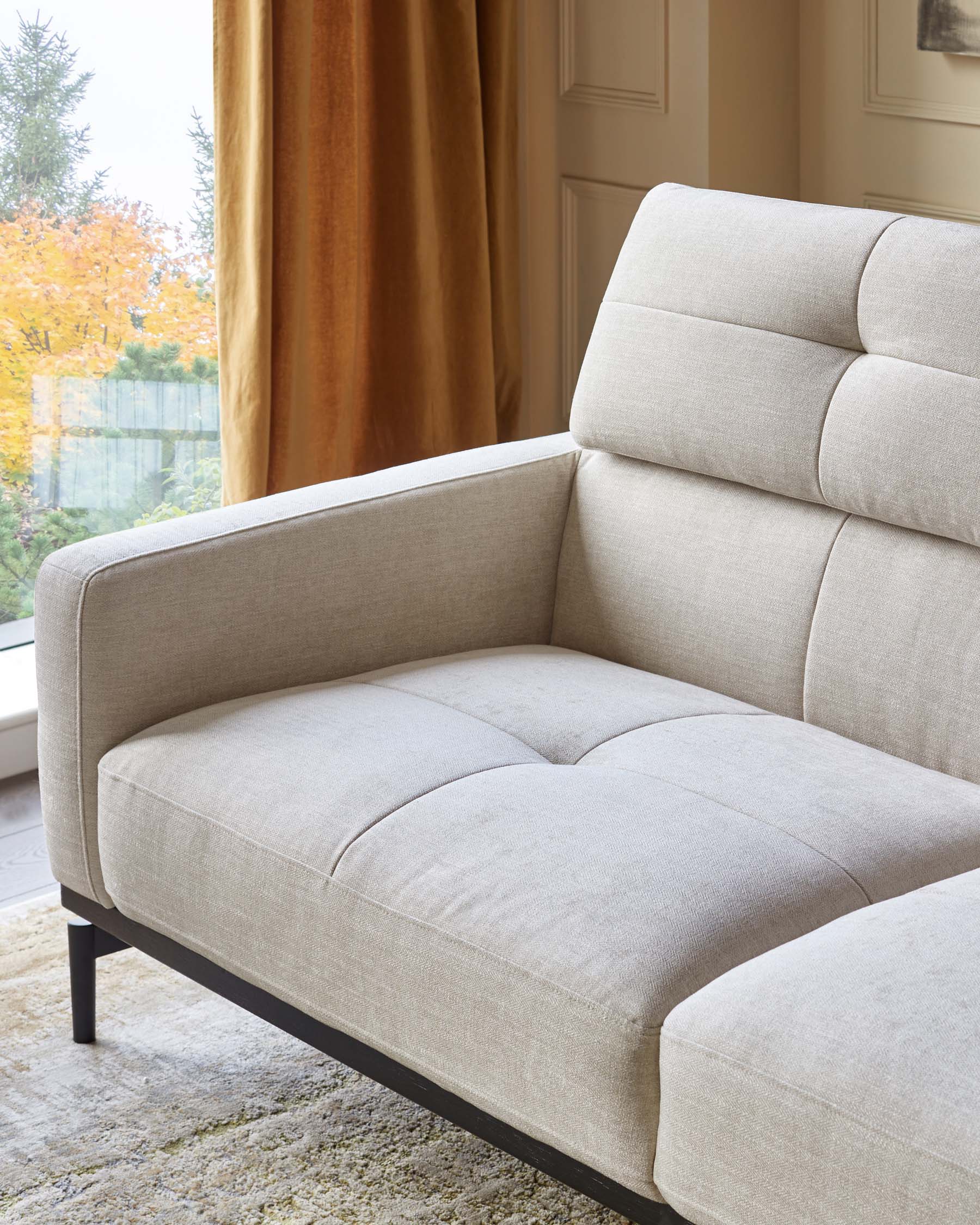 Colton ivory chenille 2 seater sofa - Image 8