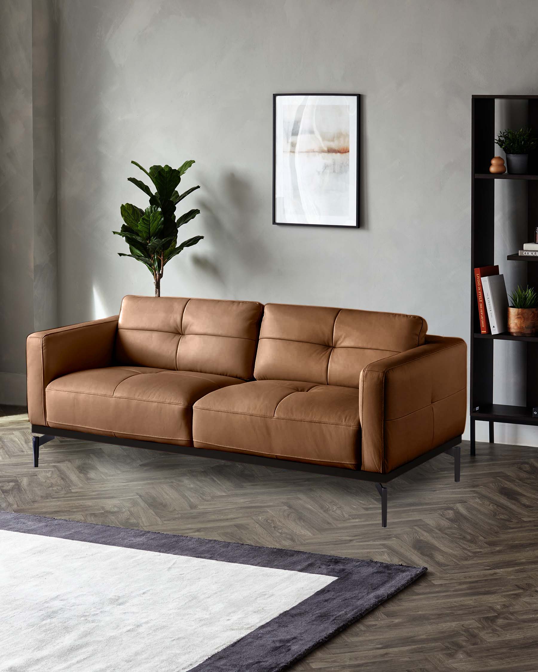 Colton tan leather 2 seater sofa - Image 2