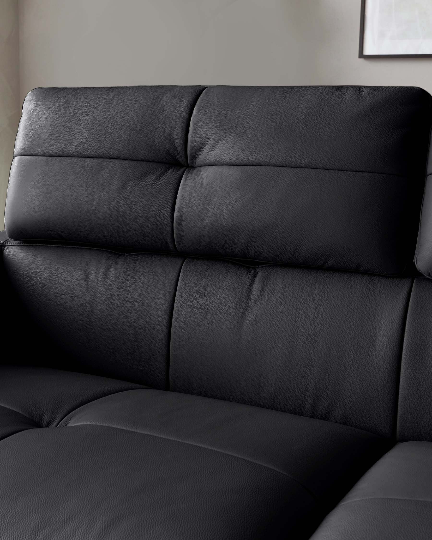 Colton black leather 3 seater sofa - Image 4