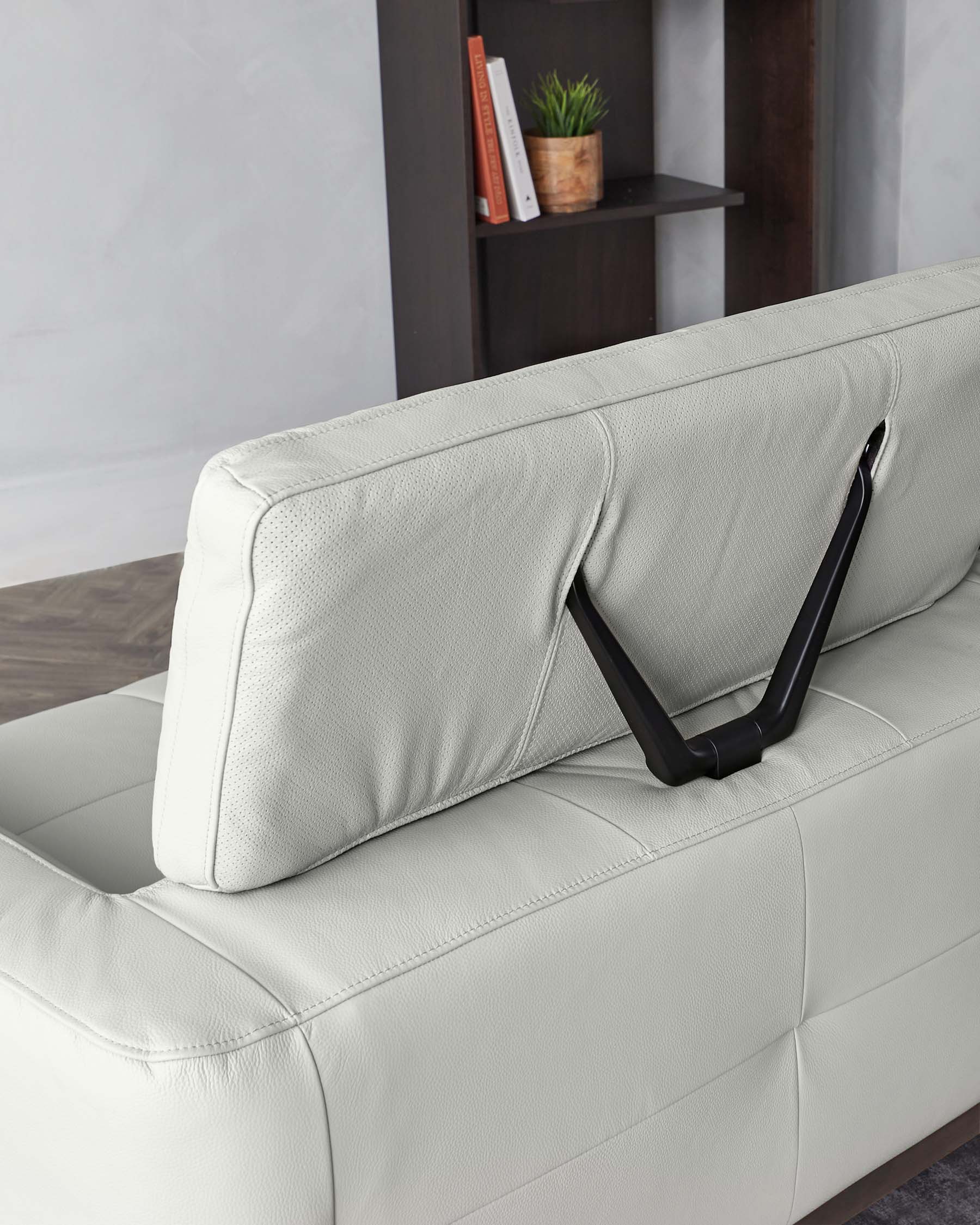 Colton Natural Grey Leather 3 Seater Sofa - Image 9