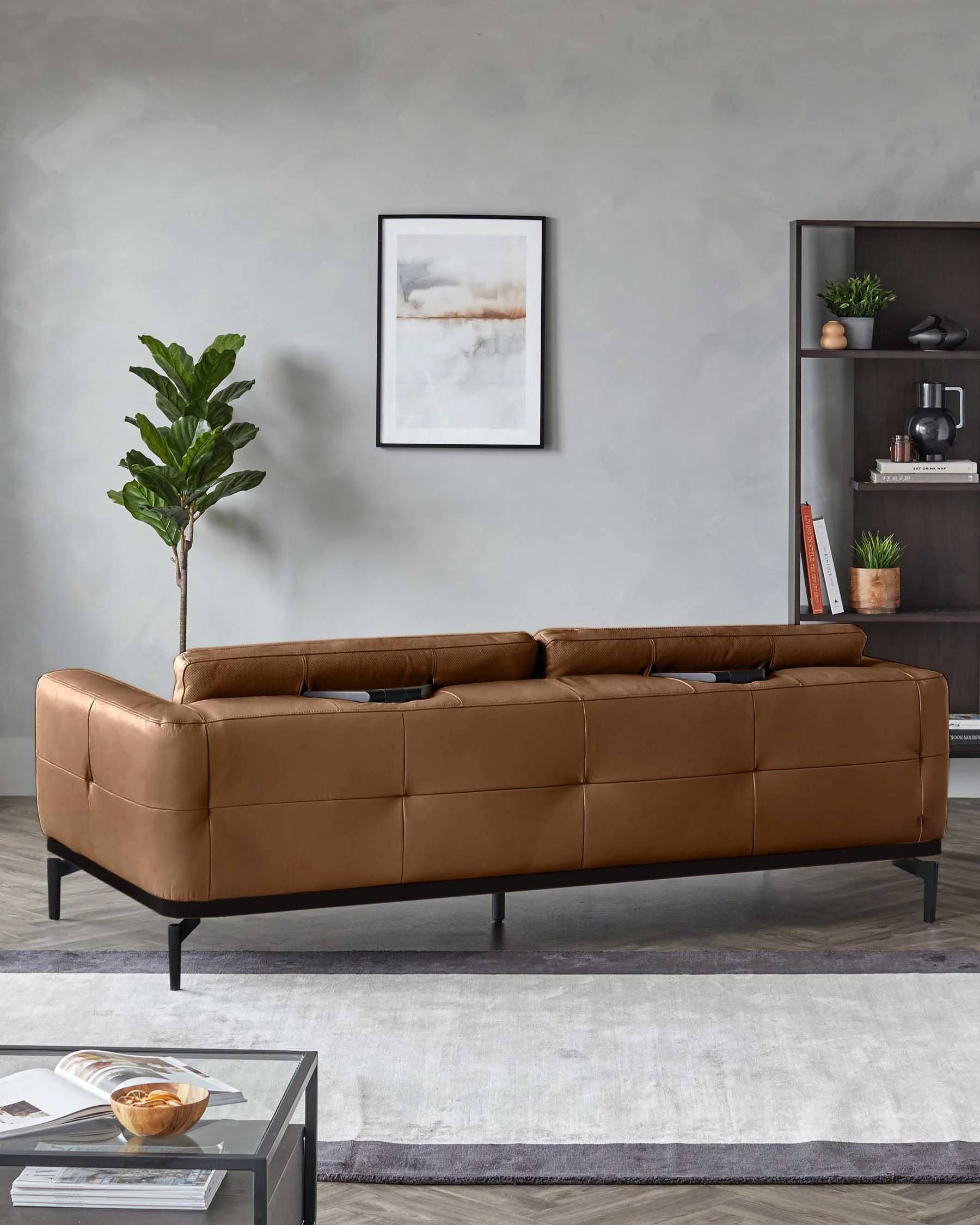 Colton tan leather 3 seater sofa - Image 5