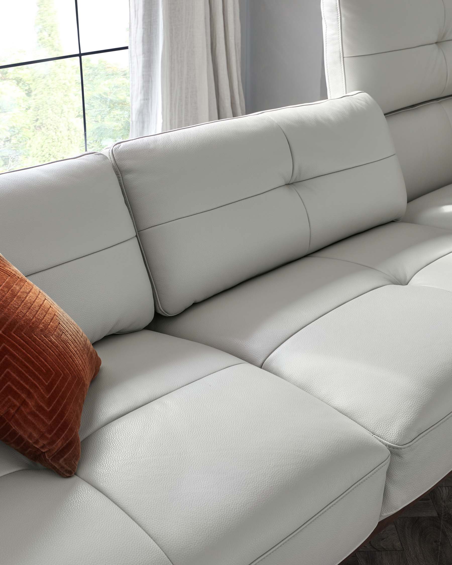 Colton Natural Grey Leather Right Hand Corner Chaise Sofa - Image 6
