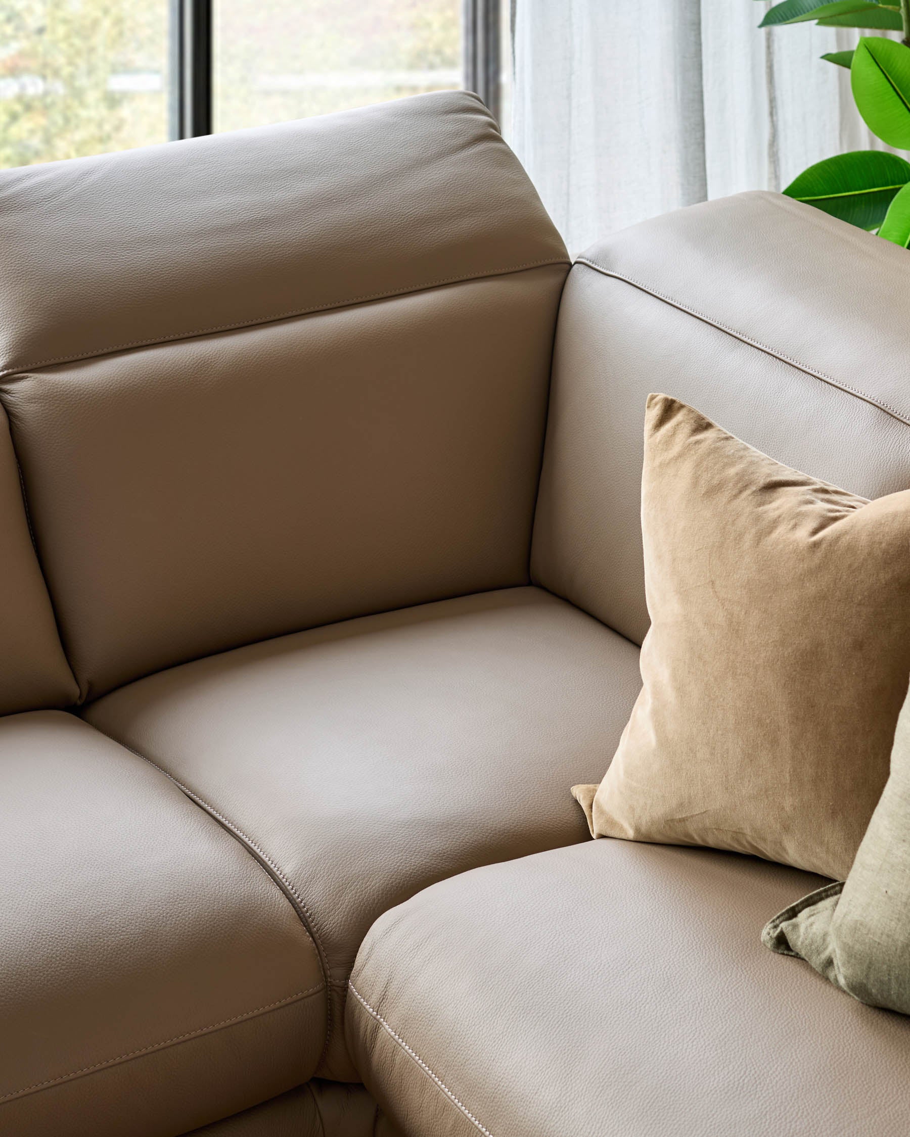 Connor natural leather recliner left hand corner chaise sofa - Image 11