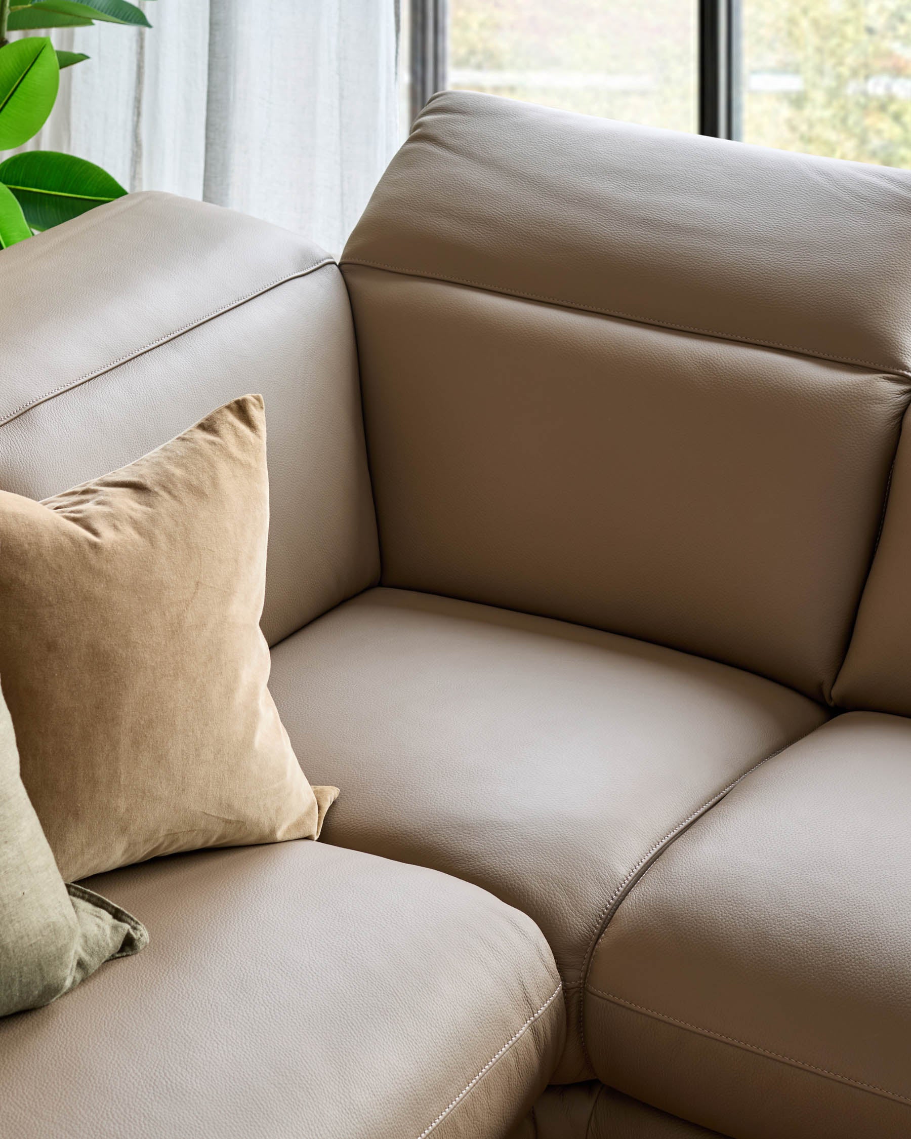 Connor natural leather recliner right hand corner chaise sofa - Image 8