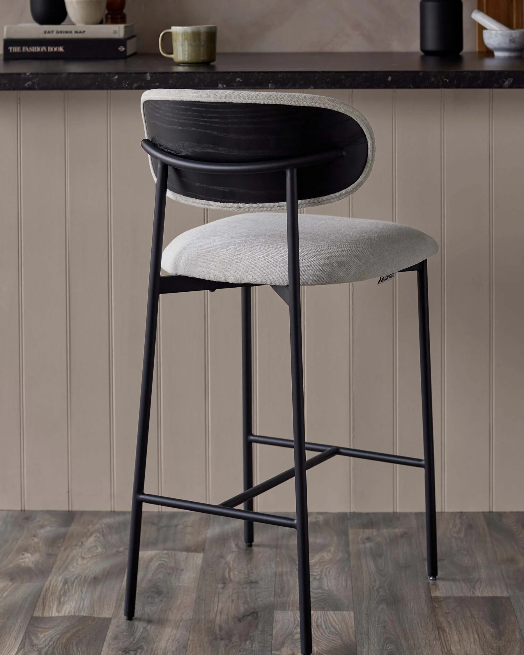 Cree cream fabric barstool - Image 6