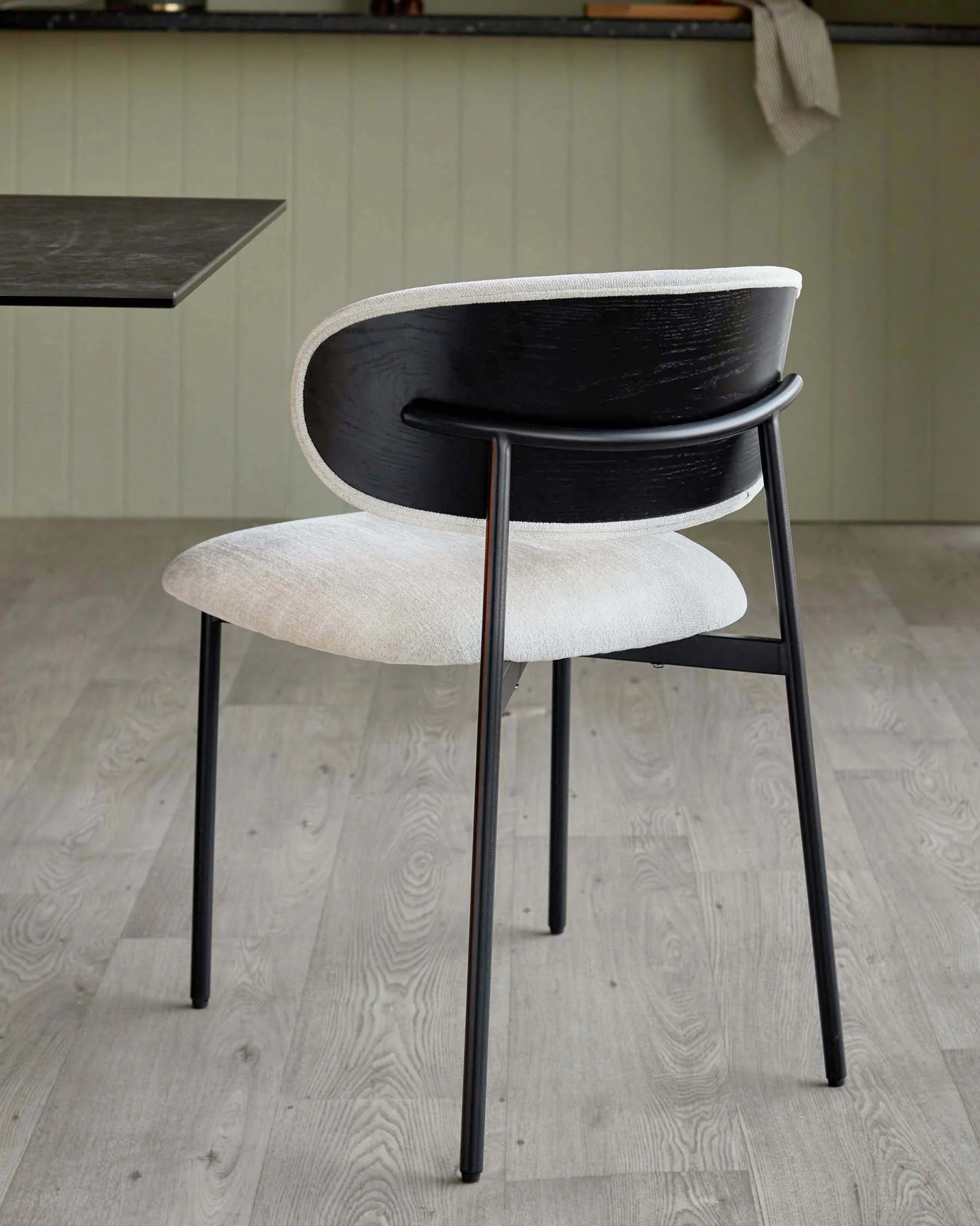 Cree cream chenille dining chair - Image 2