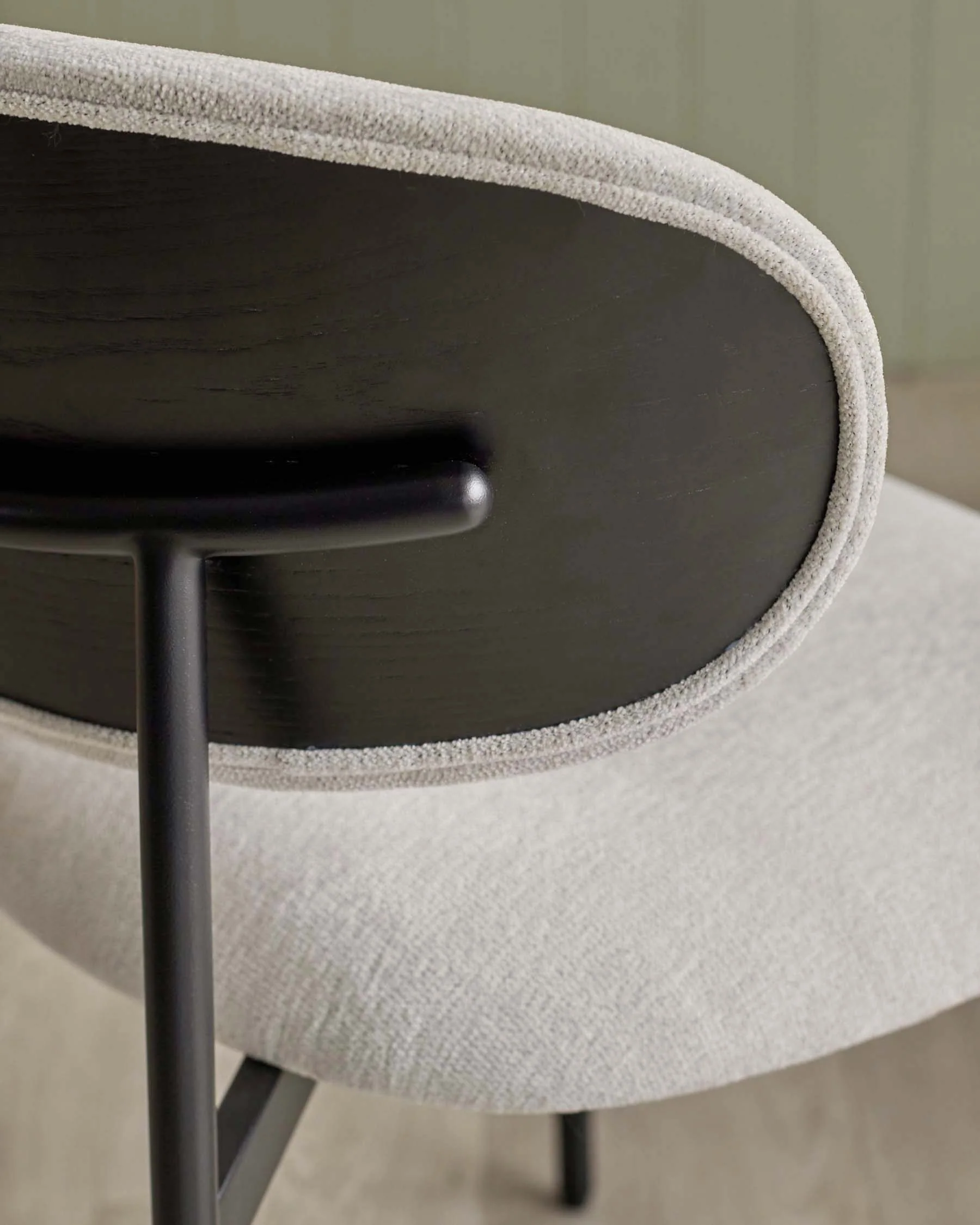 Cree cream chenille dining chair - Image 5