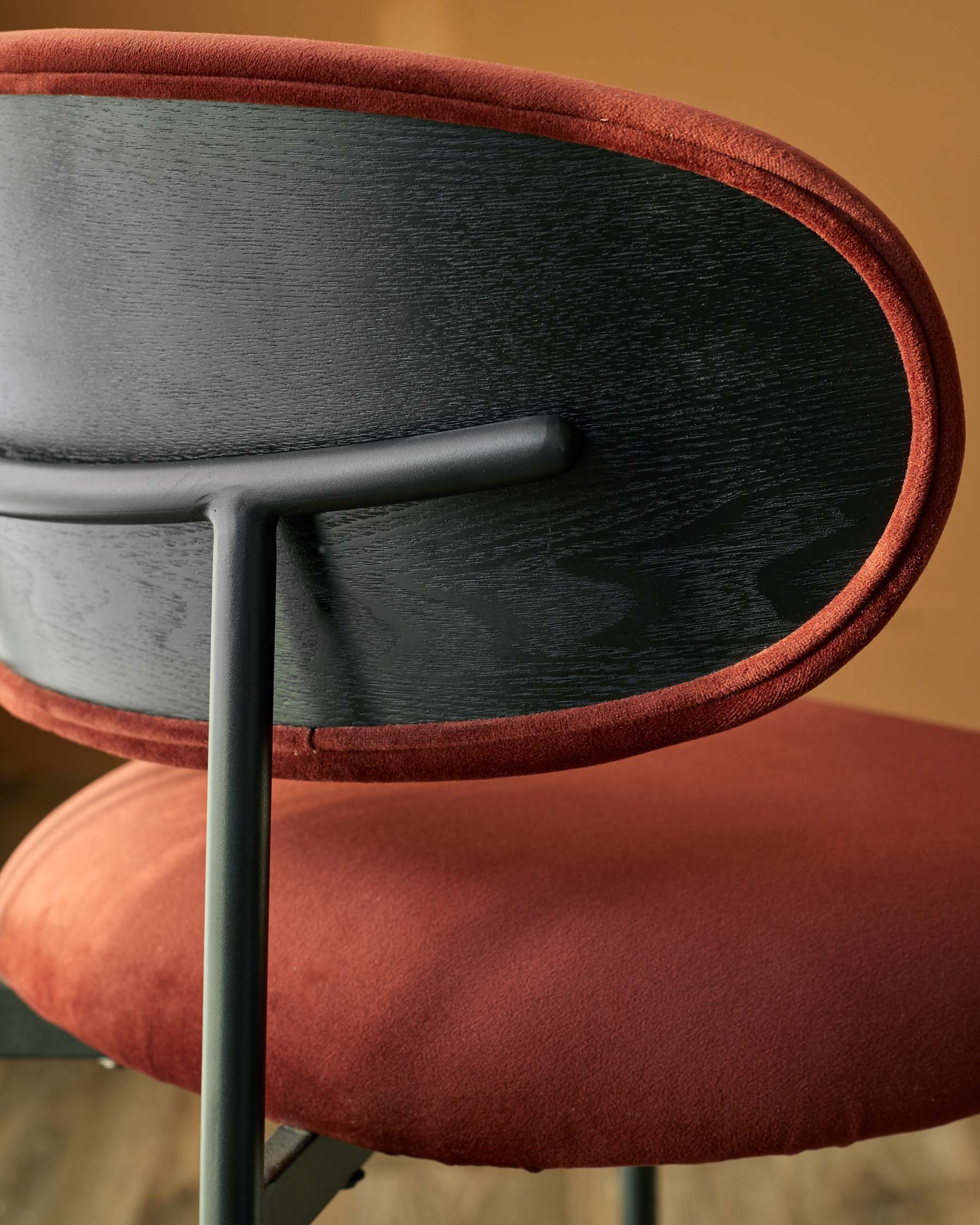 Cree toffee red velvet dining chair - Image 5