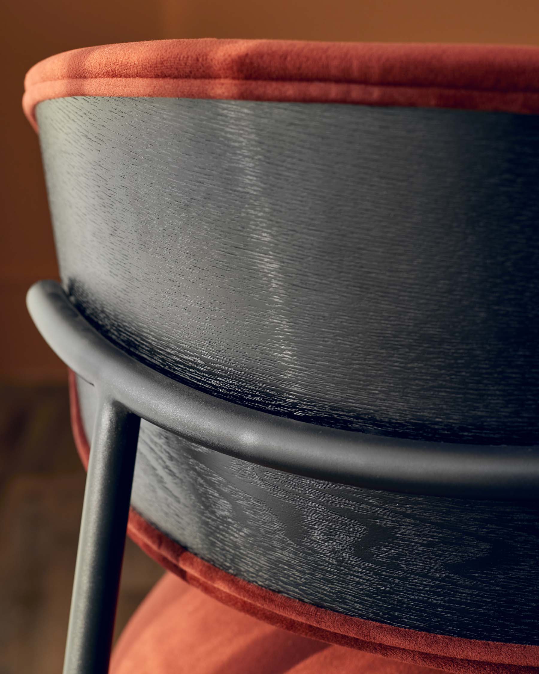 Cree toffee red velvet dining chair - Image 7