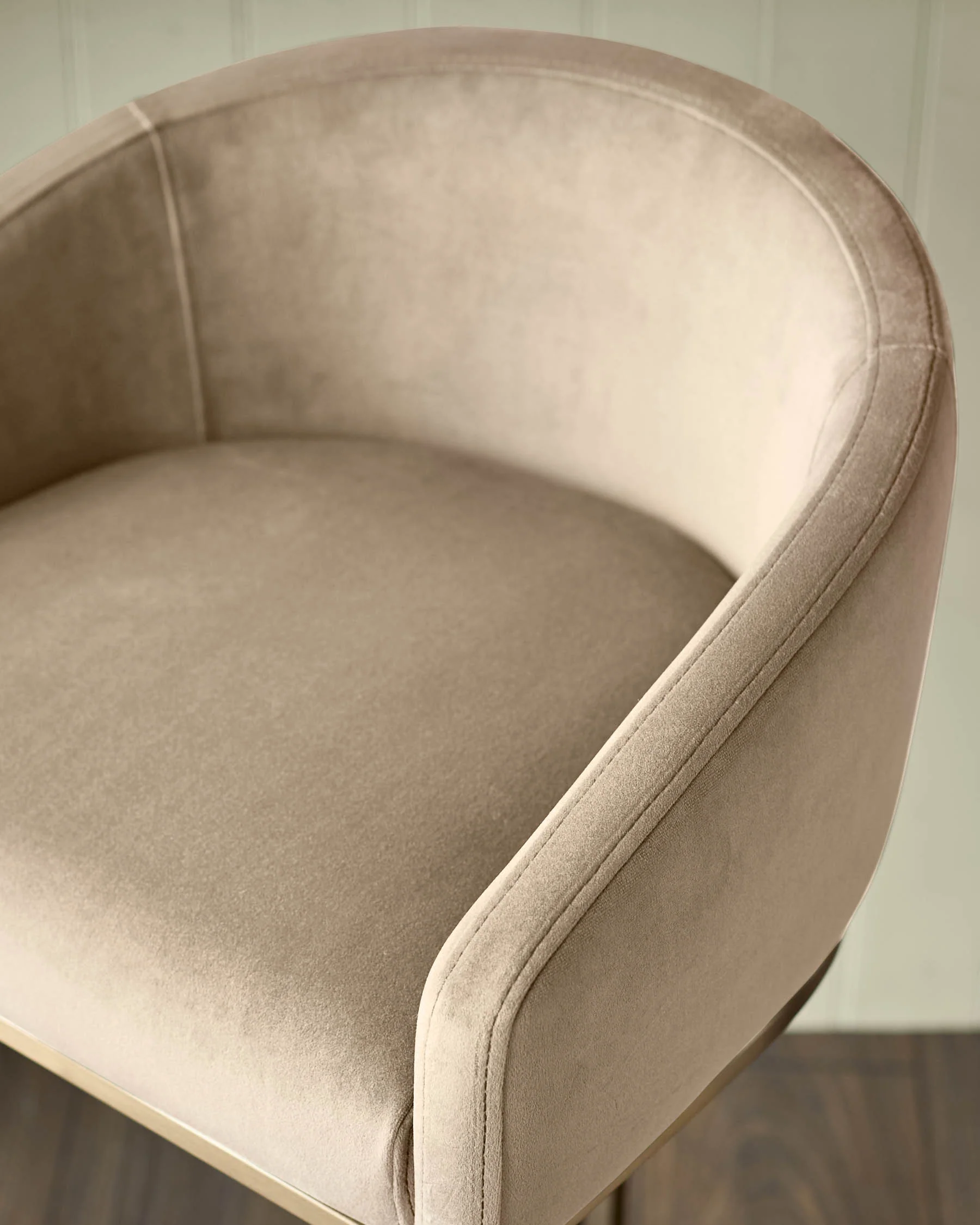 Dakota Champagne Velvet & Brass Bar stool - Image 6