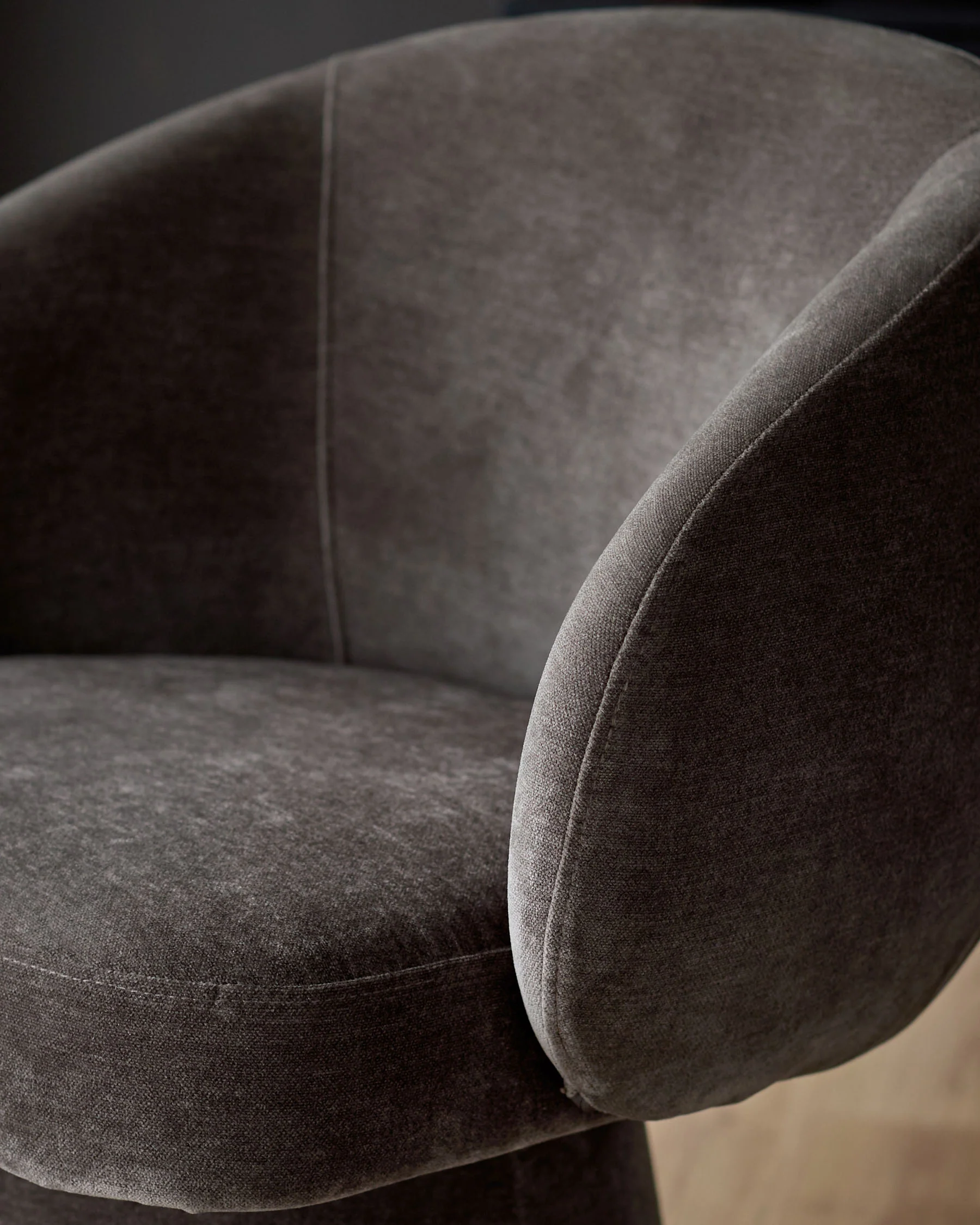 Darcy mocha chenille swivel chair - Image 6