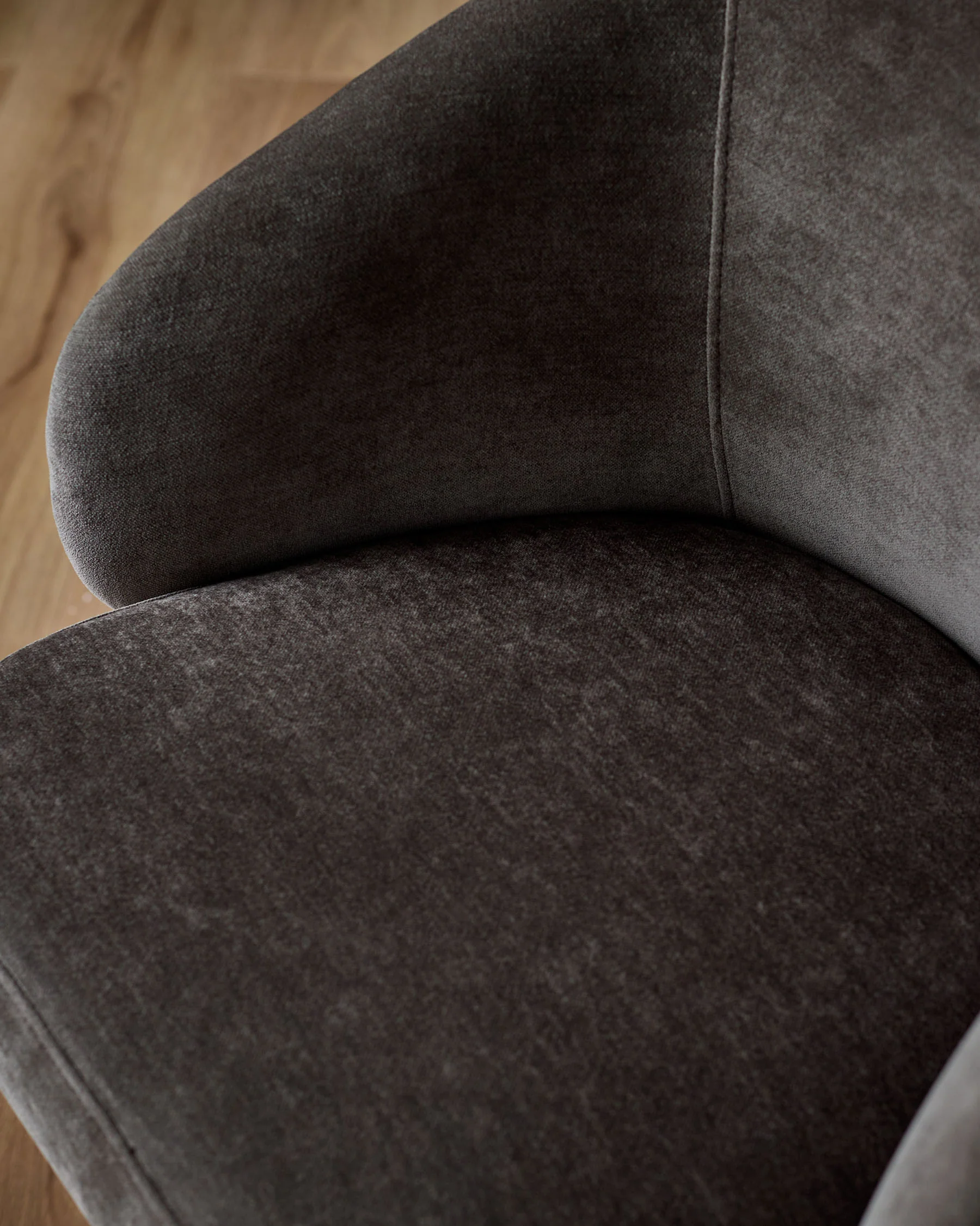 Darcy mocha chenille swivel chair - Image 8