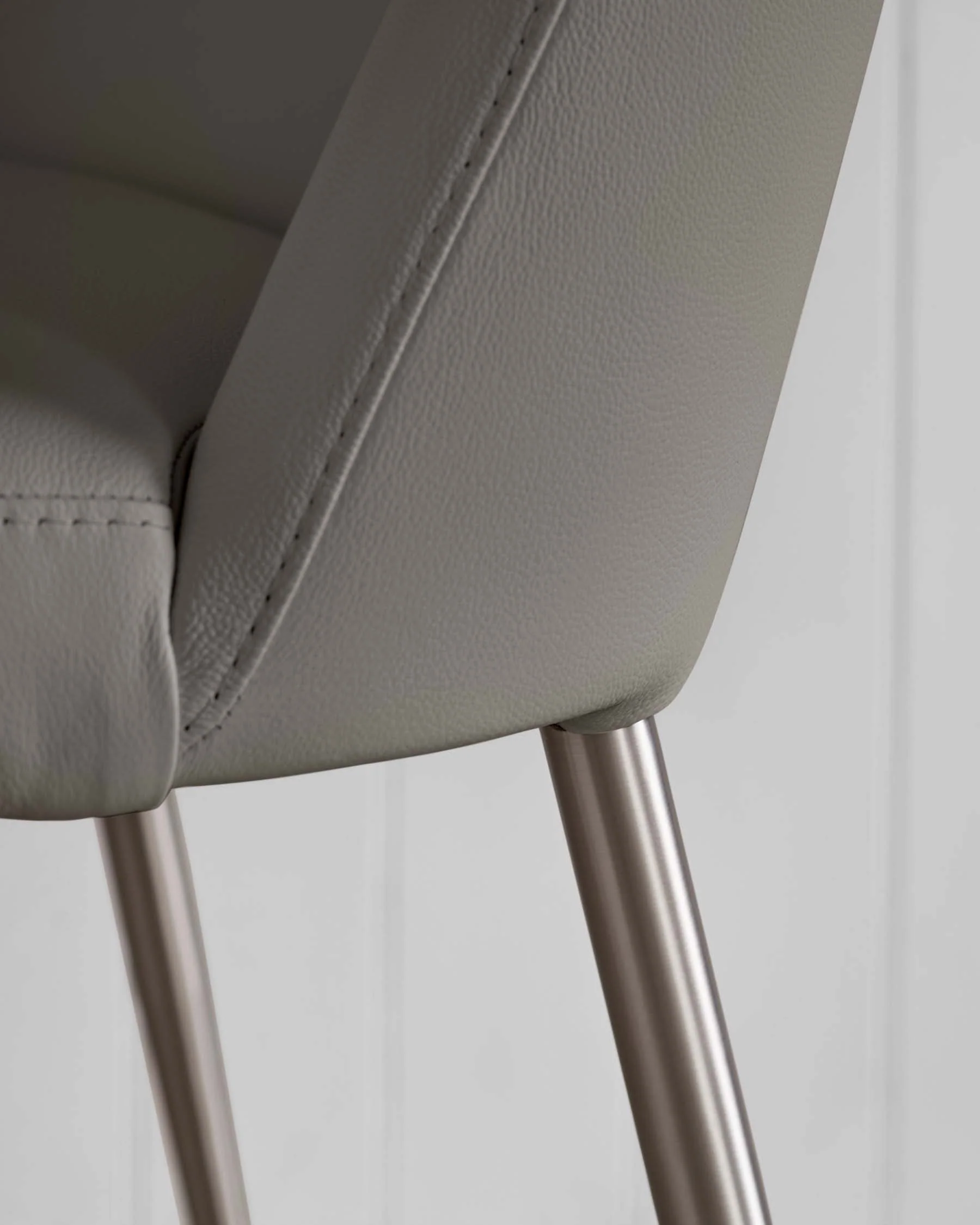 Deco Dark Grey Leather Dining Chair - Image 4