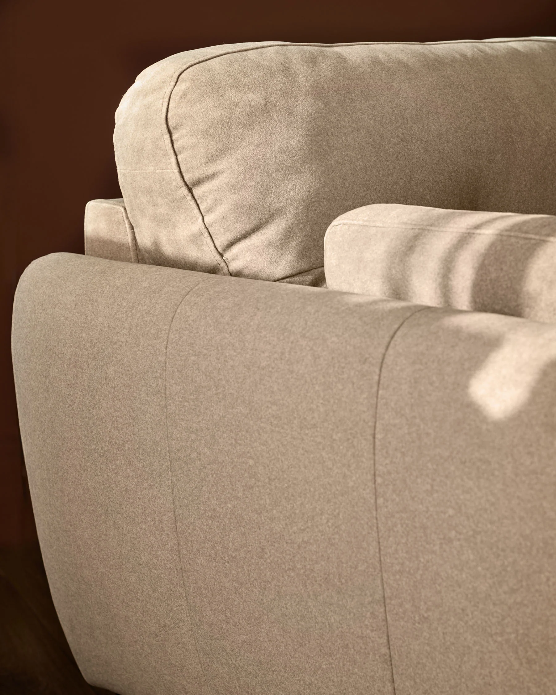 Delilah mocha plush fabric 3 seater sofa - Image 10