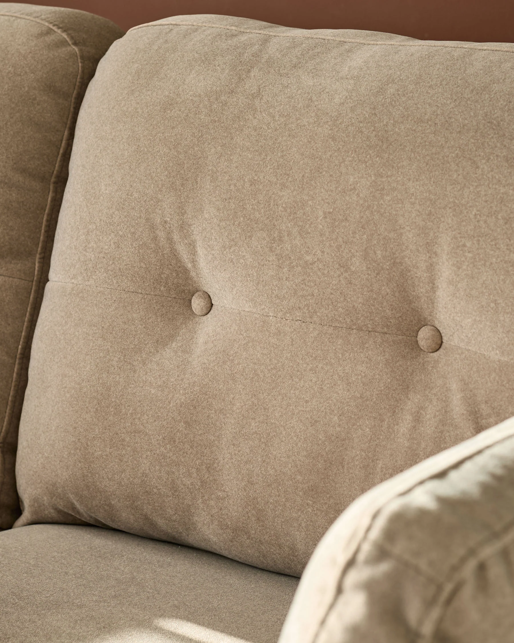 Delilah mocha plush fabric 3 seater sofa - Image 11