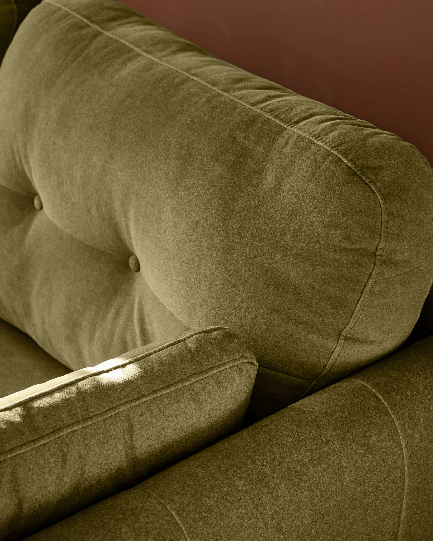 Delilah pistachio green fabric 3 seater sofa - Image 5