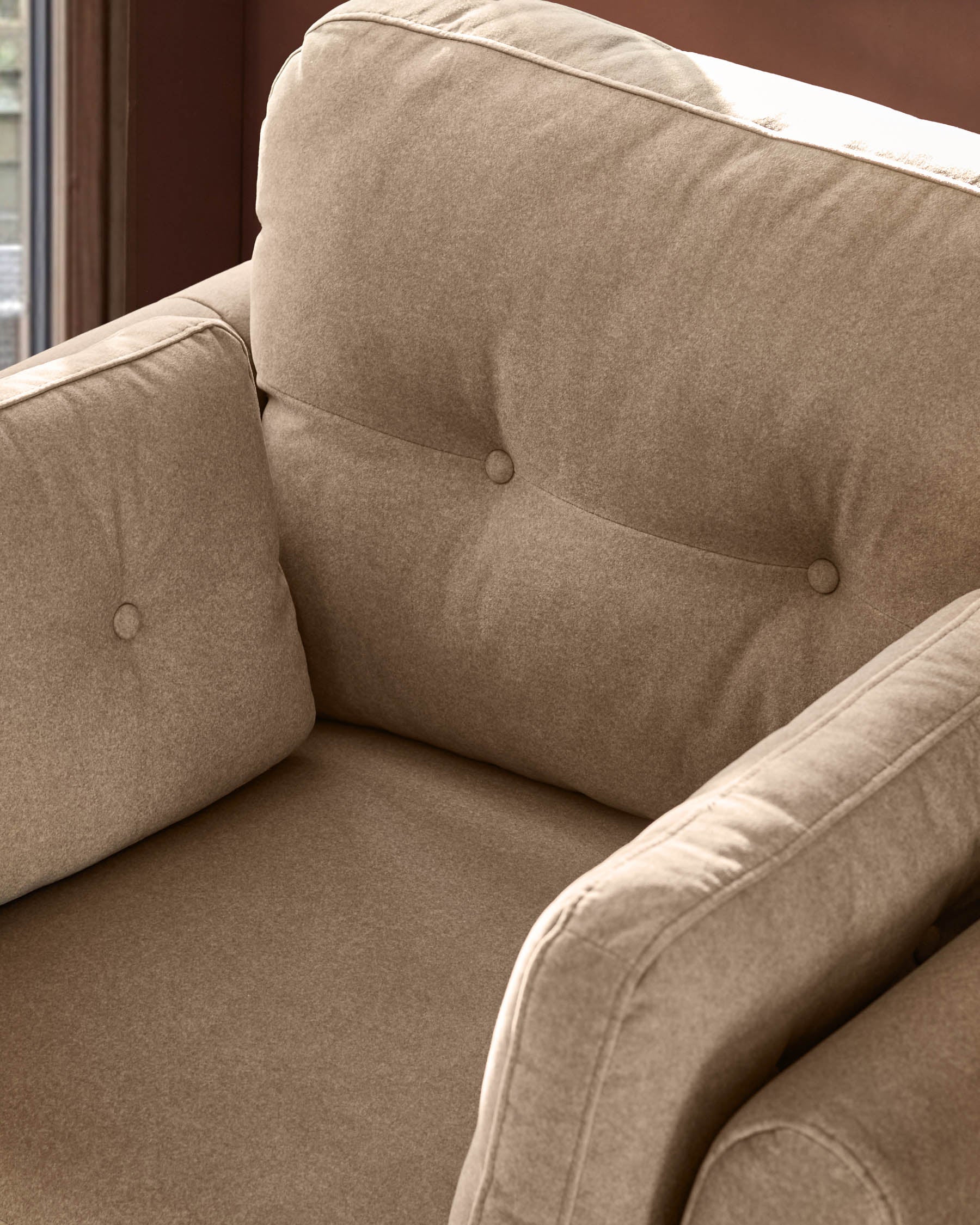 Delilah mocha plush fabric armchair - Image 4