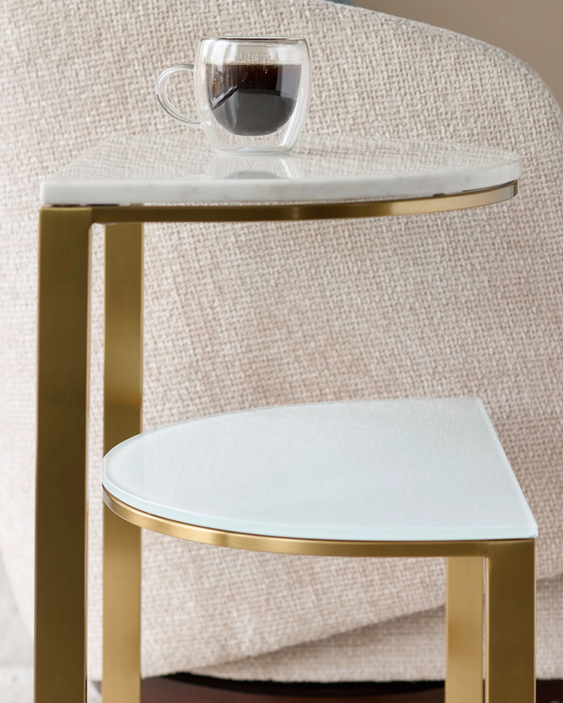 Demi white marble side table - Image 5