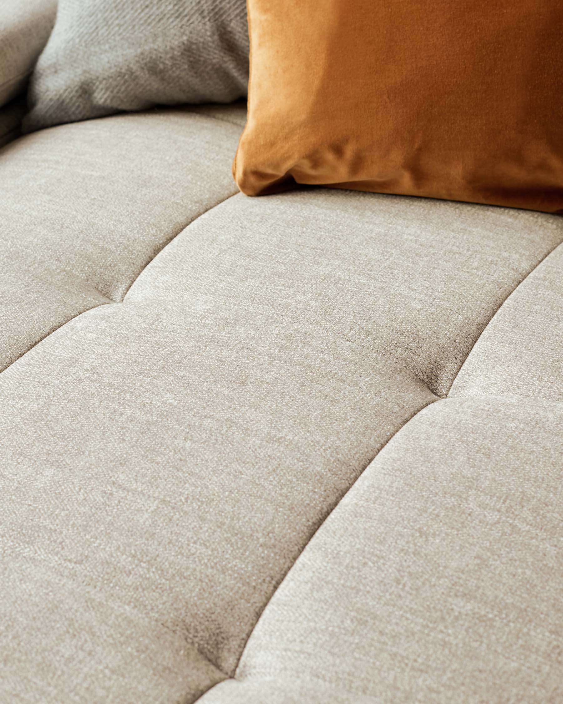 Donella ivory chenille right hand corner chaise sofa - Image 5