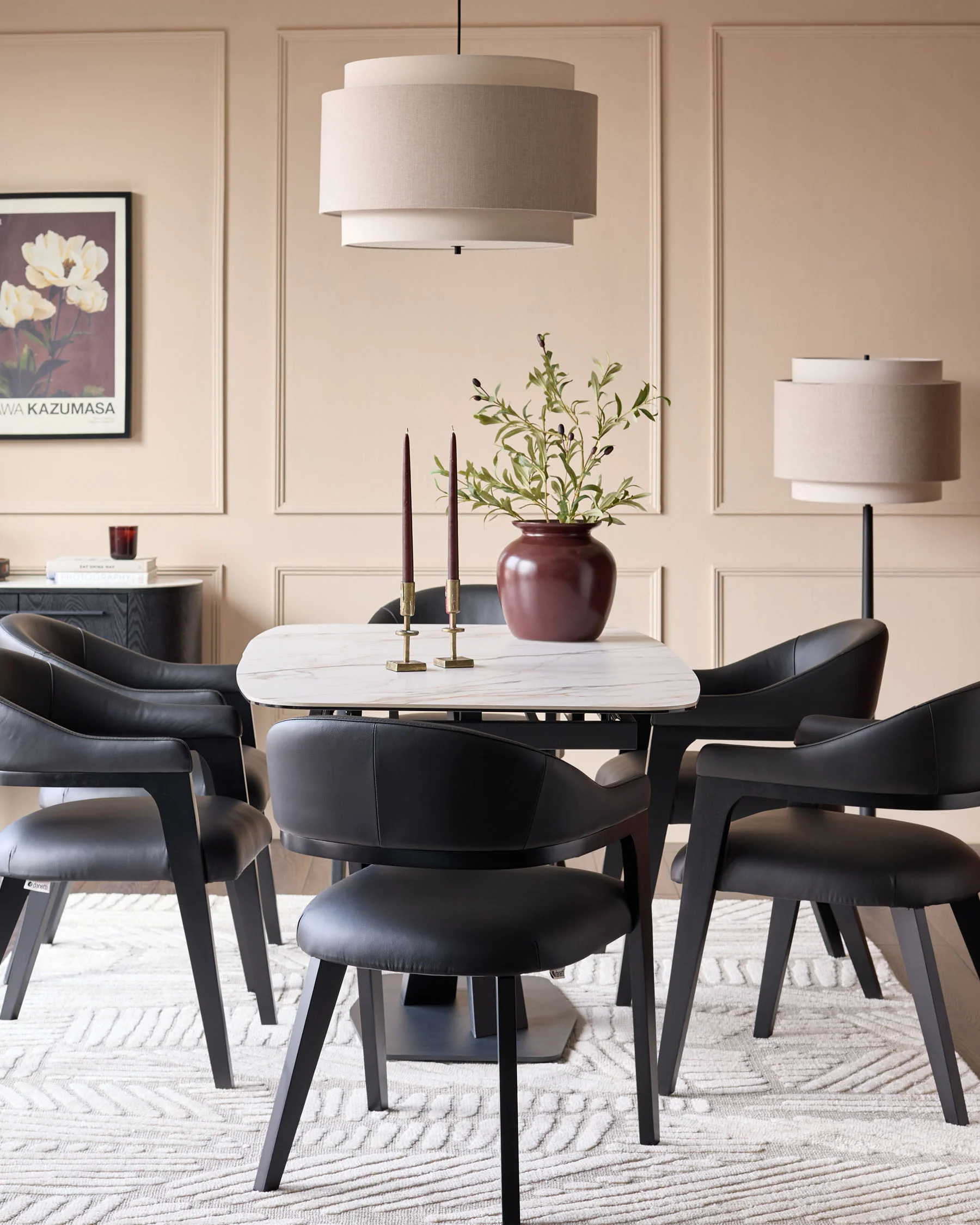 Dylan black leather dining chair - Image 4