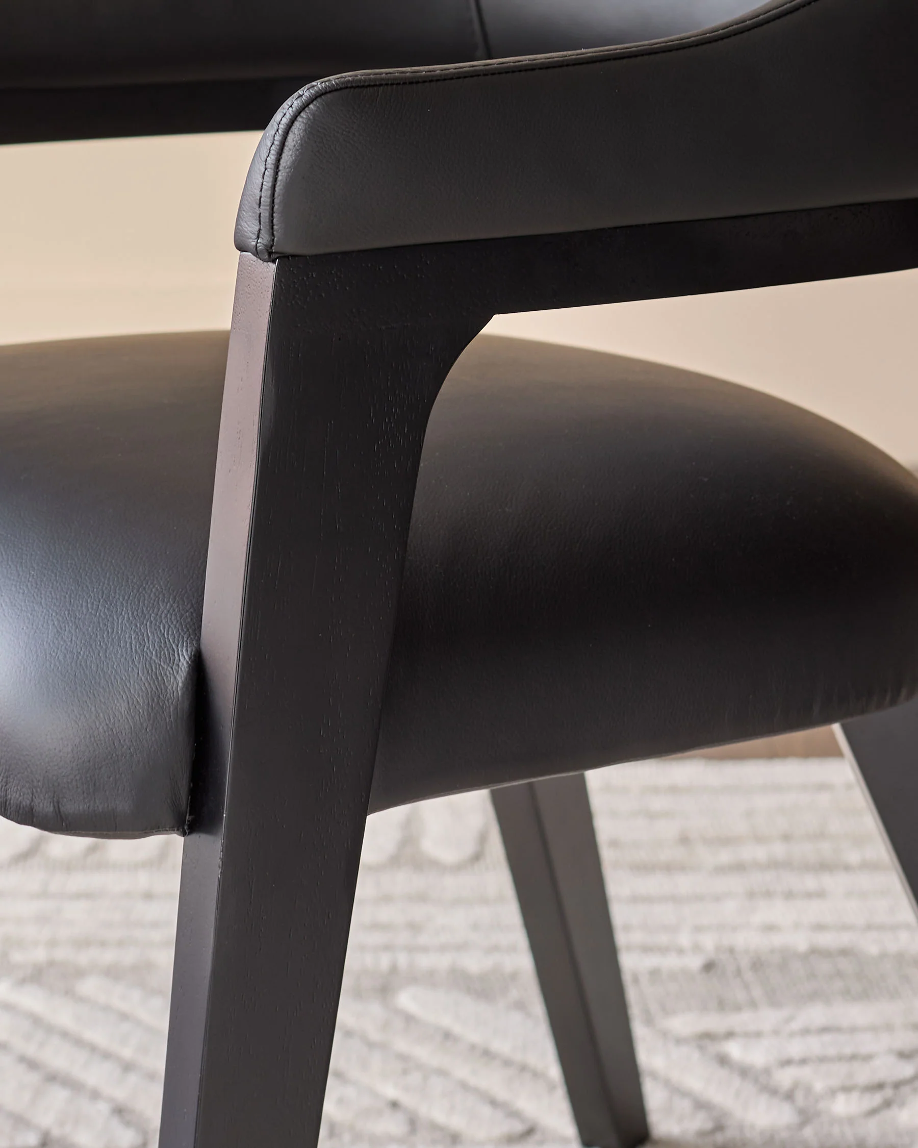 Dylan black leather dining chair - Image 8