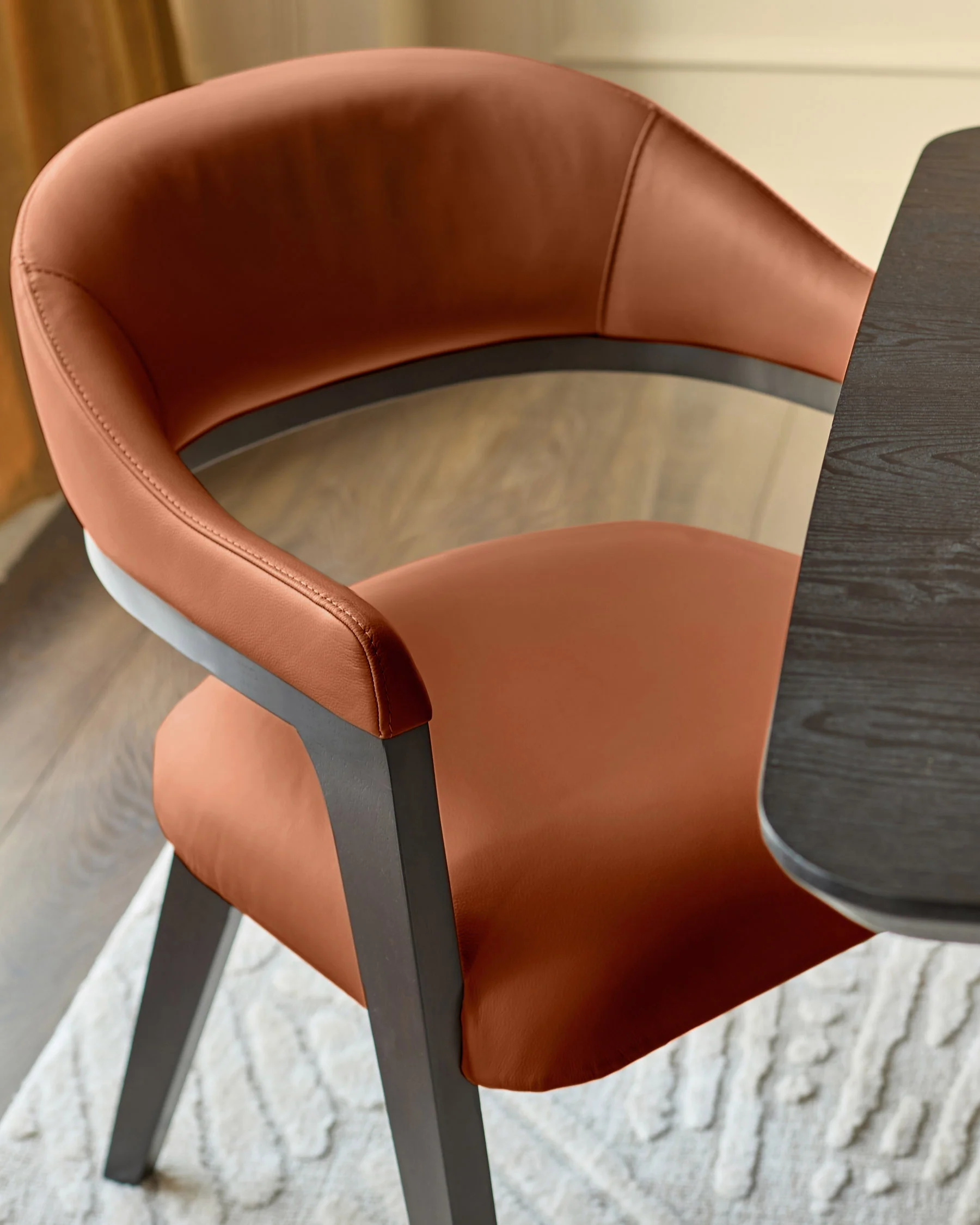 Dylan tan leather dining chair - Image 6