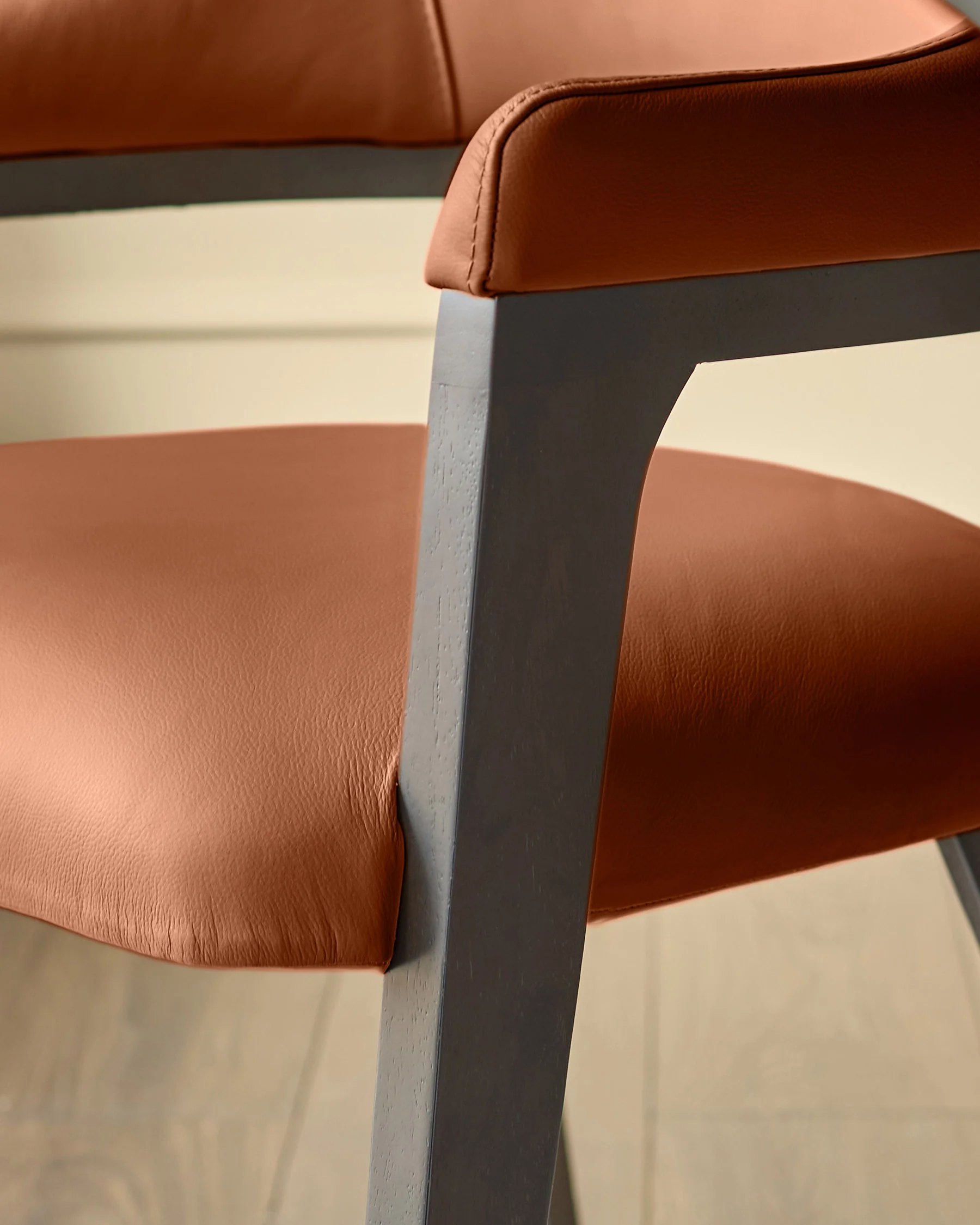 Dylan tan leather dining chair - Image 7