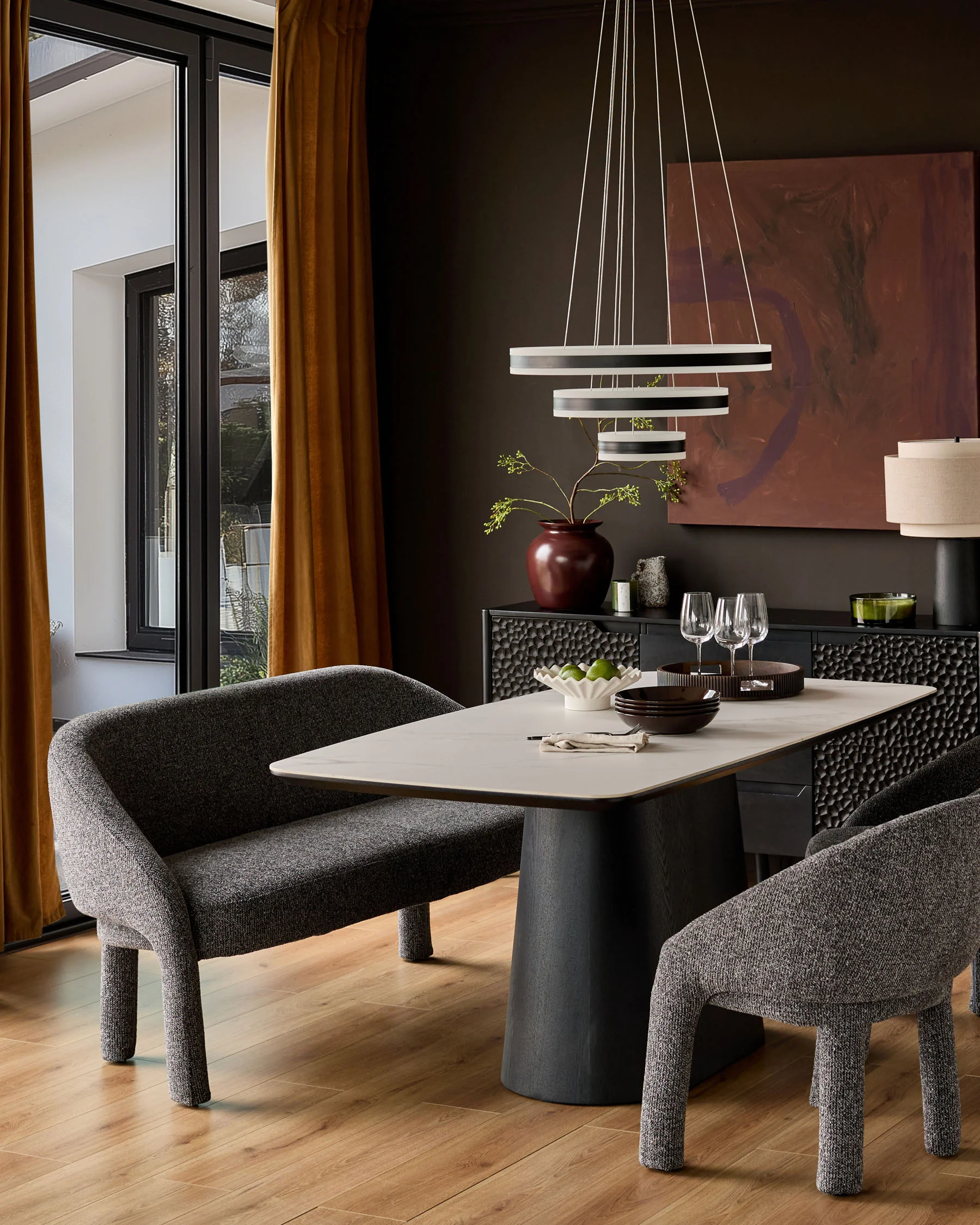 Easton dark grey fabric dining chair - Image 7