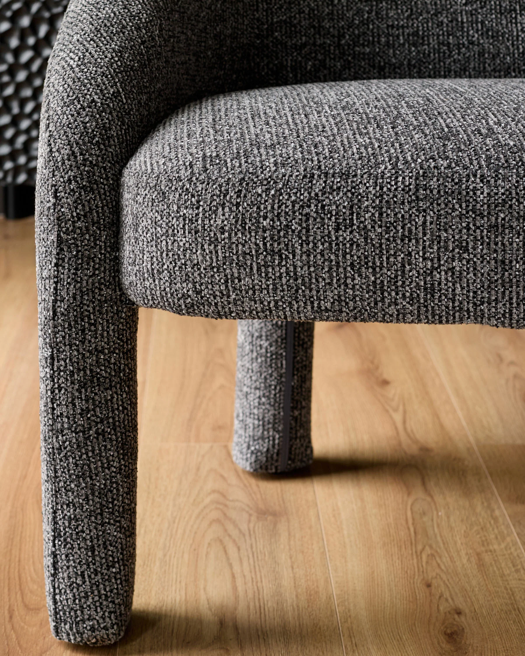 Easton dark grey fabric dining bench - Image 6