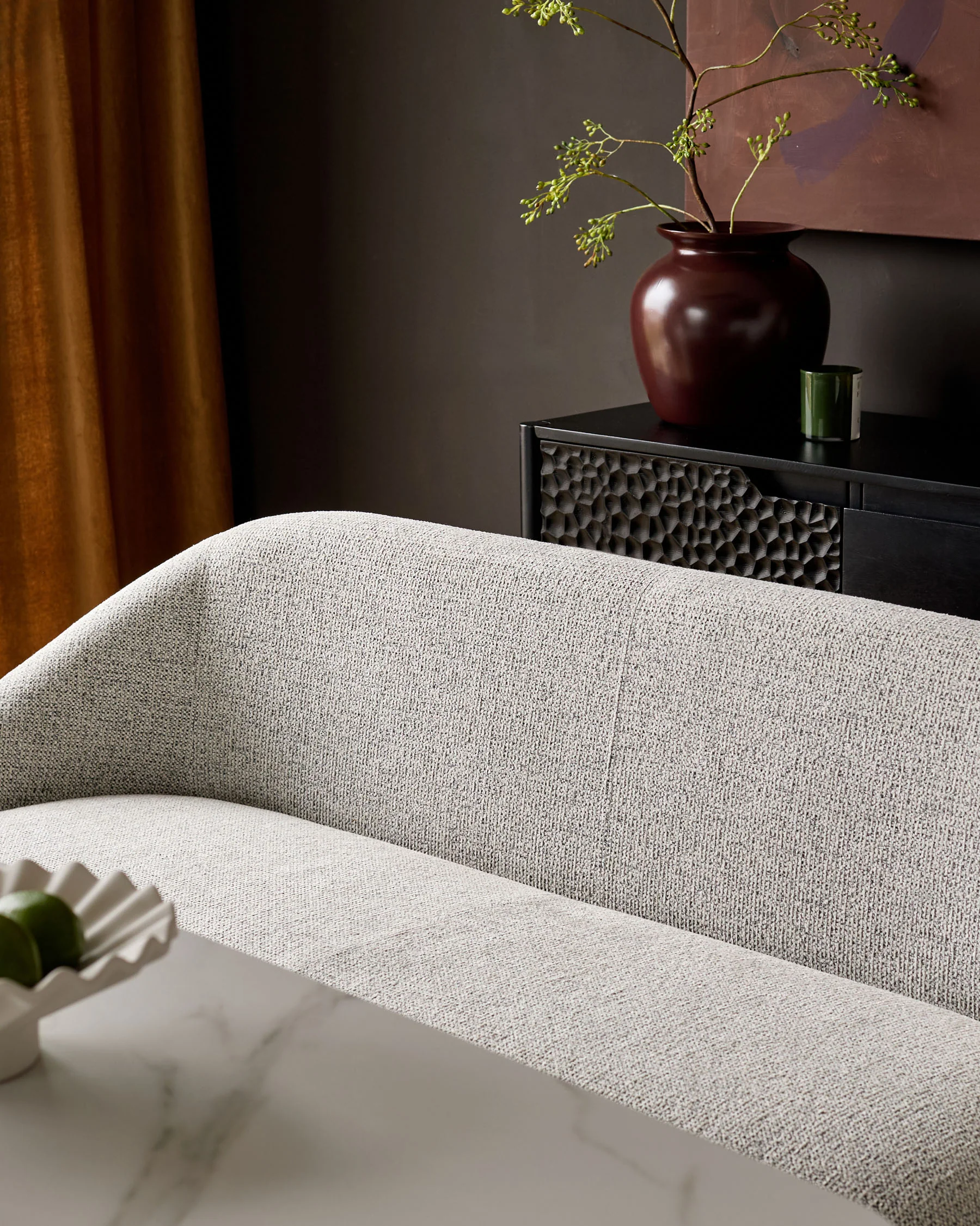 Easton light grey fabric dining bench - Image 4