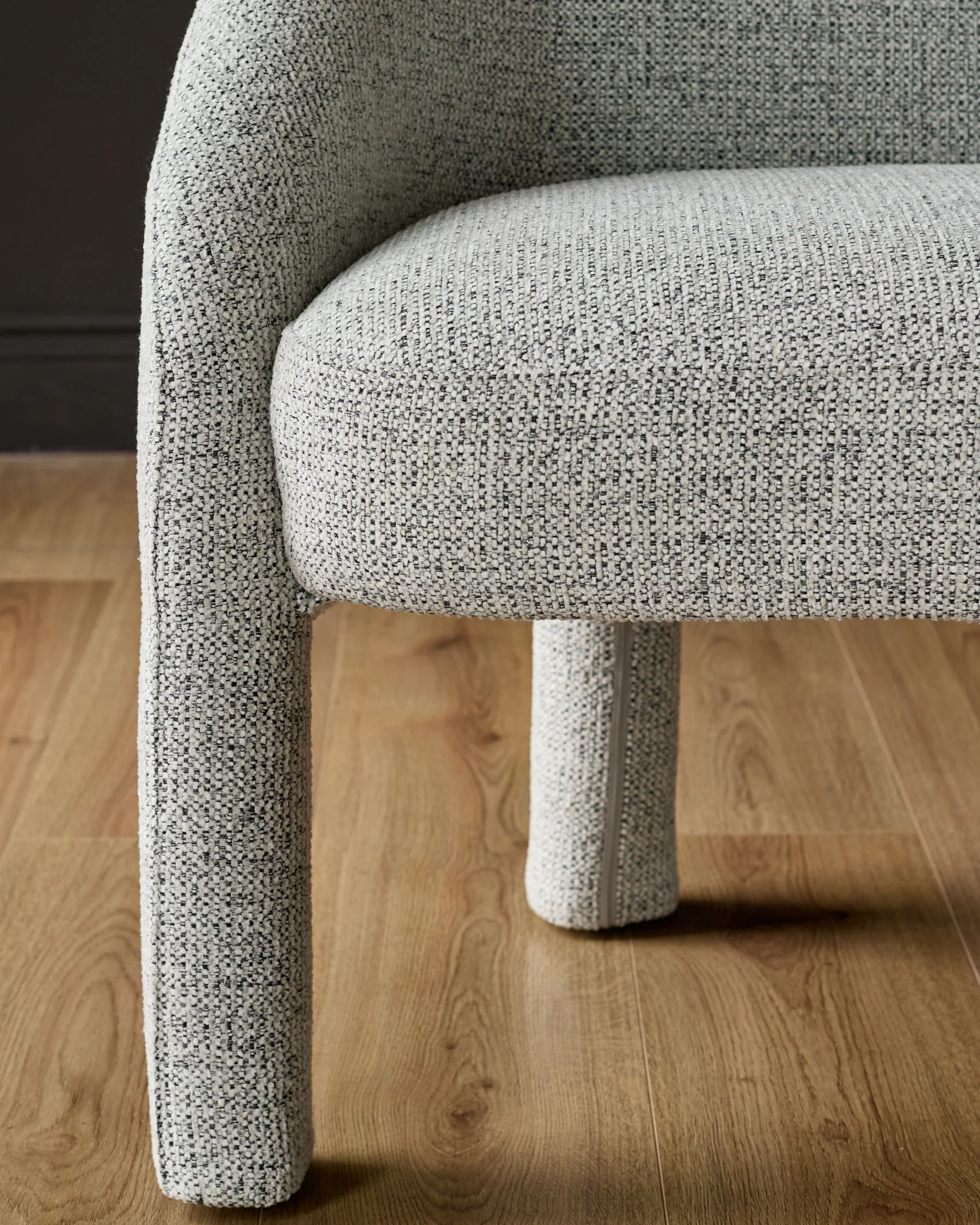 Easton light grey fabric dining bench - Image 8