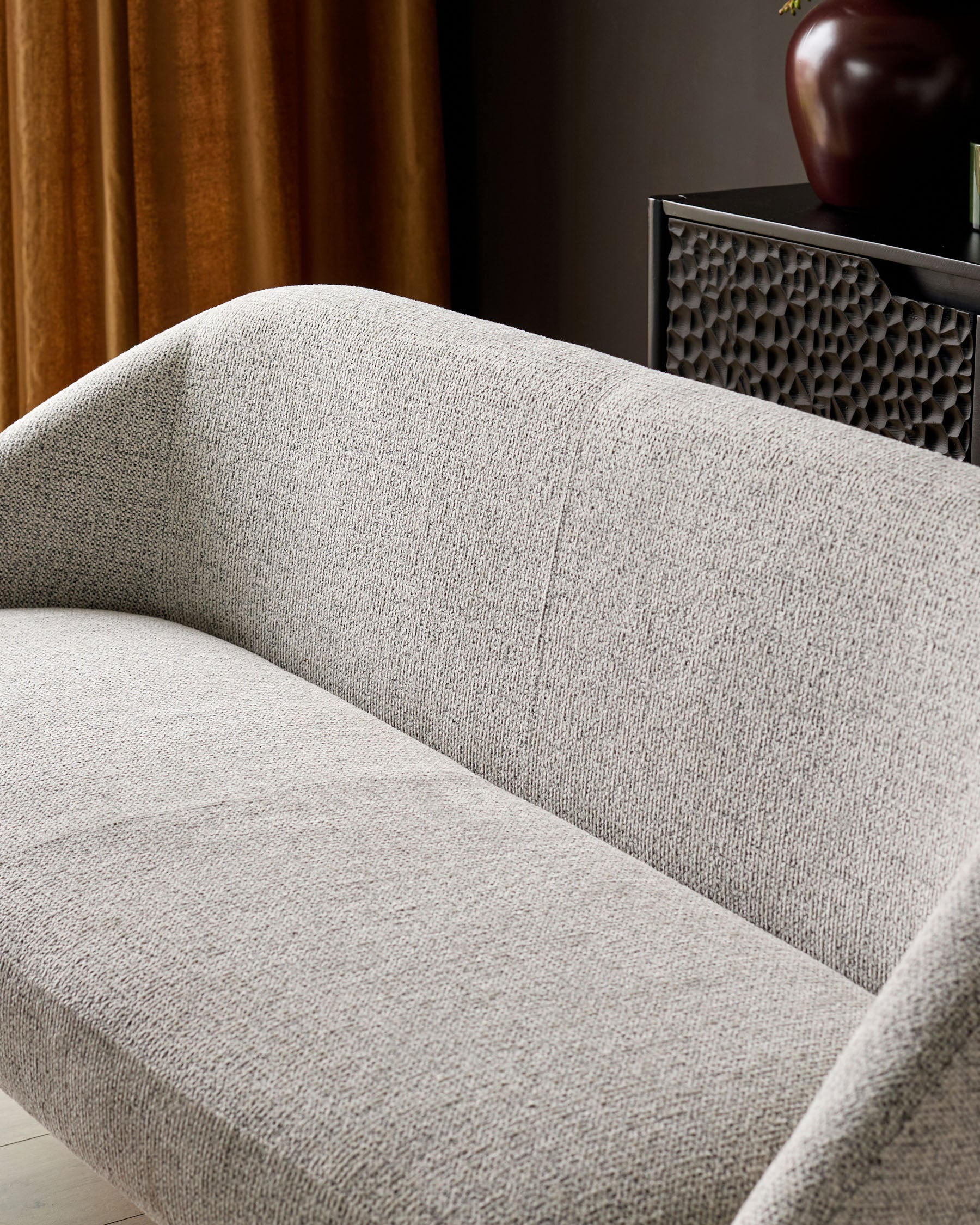 Easton light grey fabric dining bench - Image 9