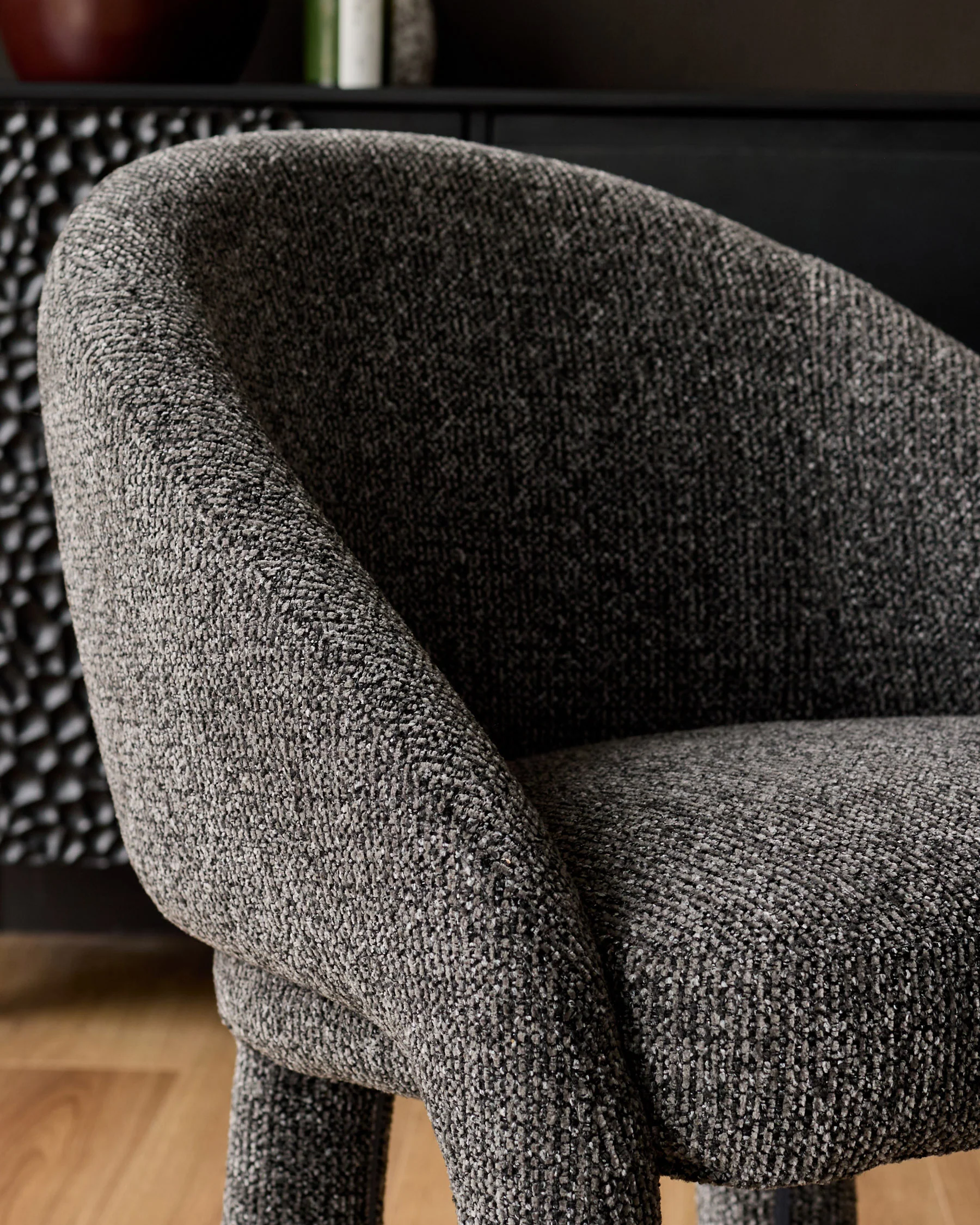 Easton dark grey fabric dining chair - Image 5