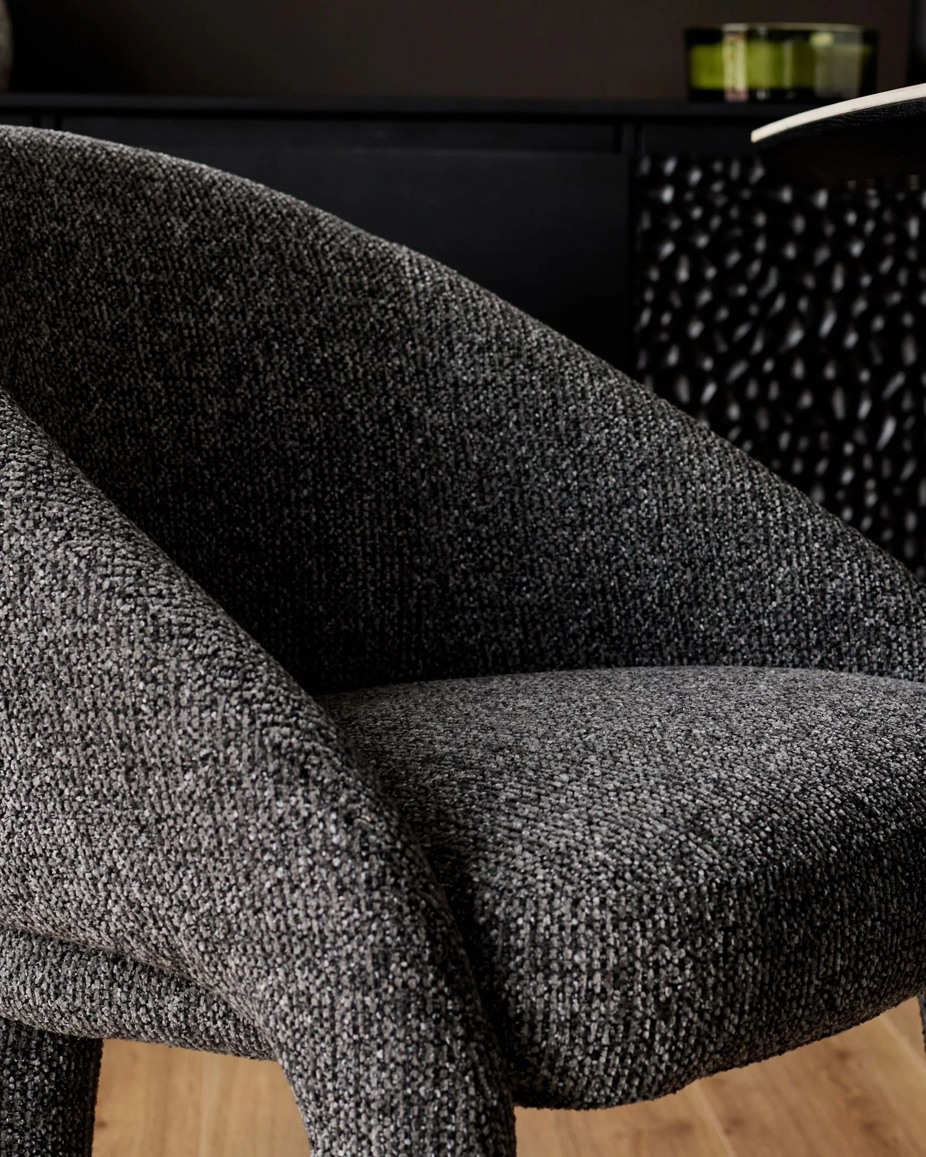 Easton dark grey fabric dining chair - Image 8