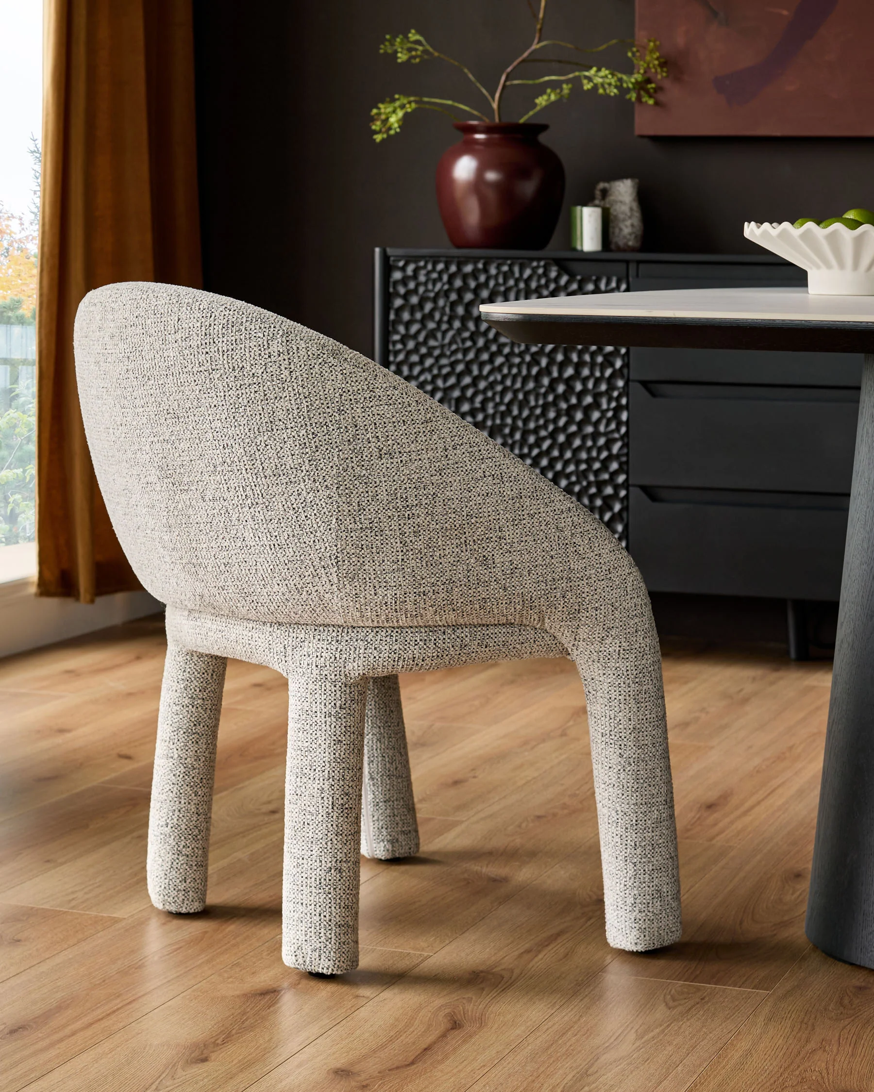 Easton light grey fabric dining chair - Image 3