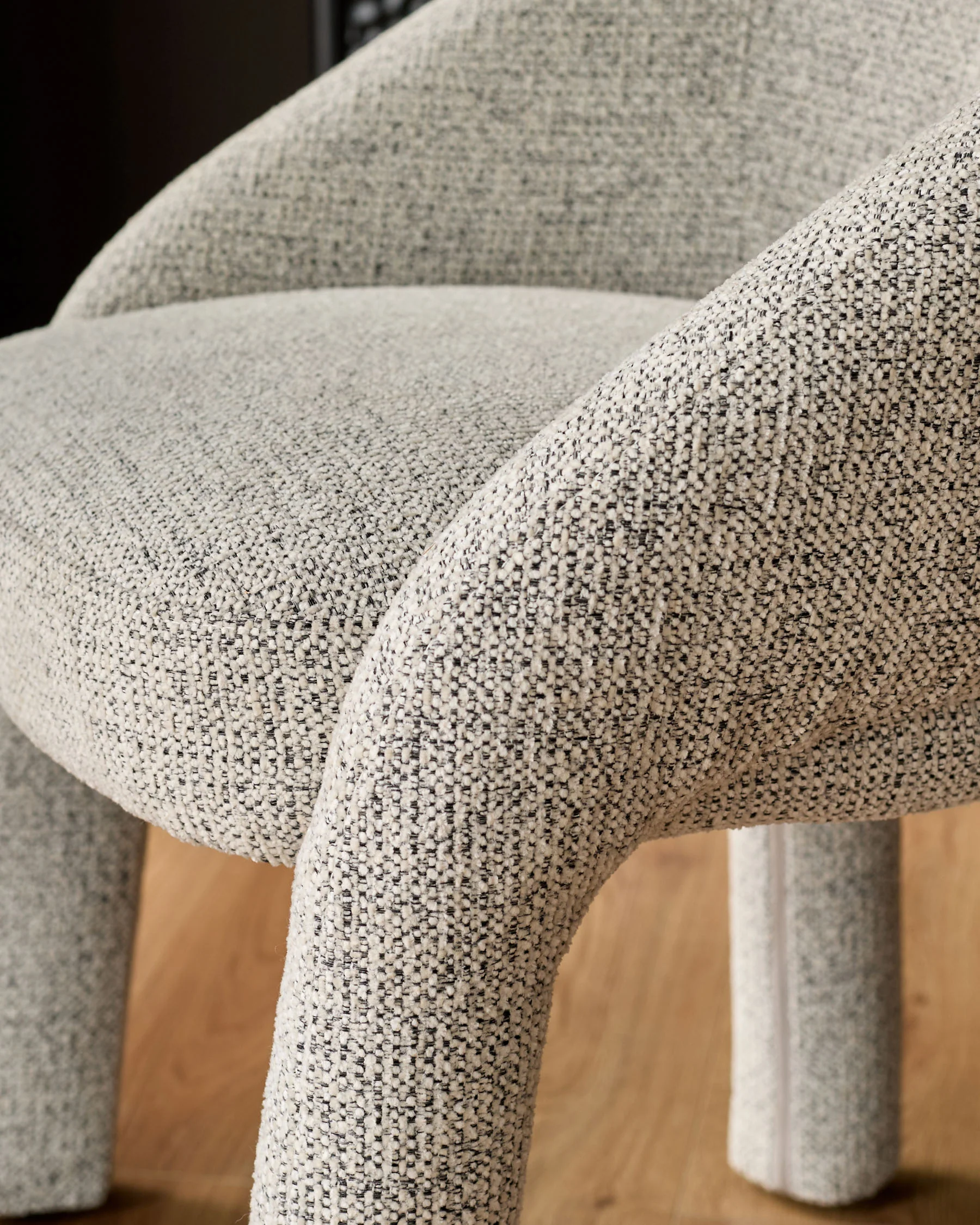 Easton light grey fabric dining chair - Image 6