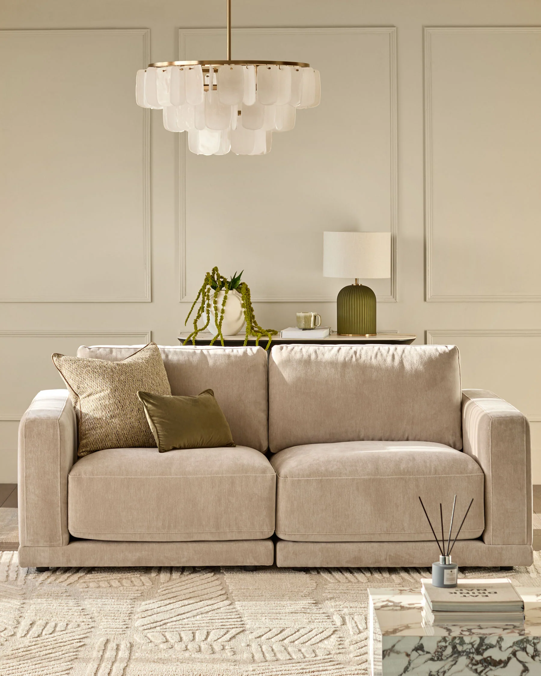 Eden champagne chenille 2 seater sofa - Image 2
