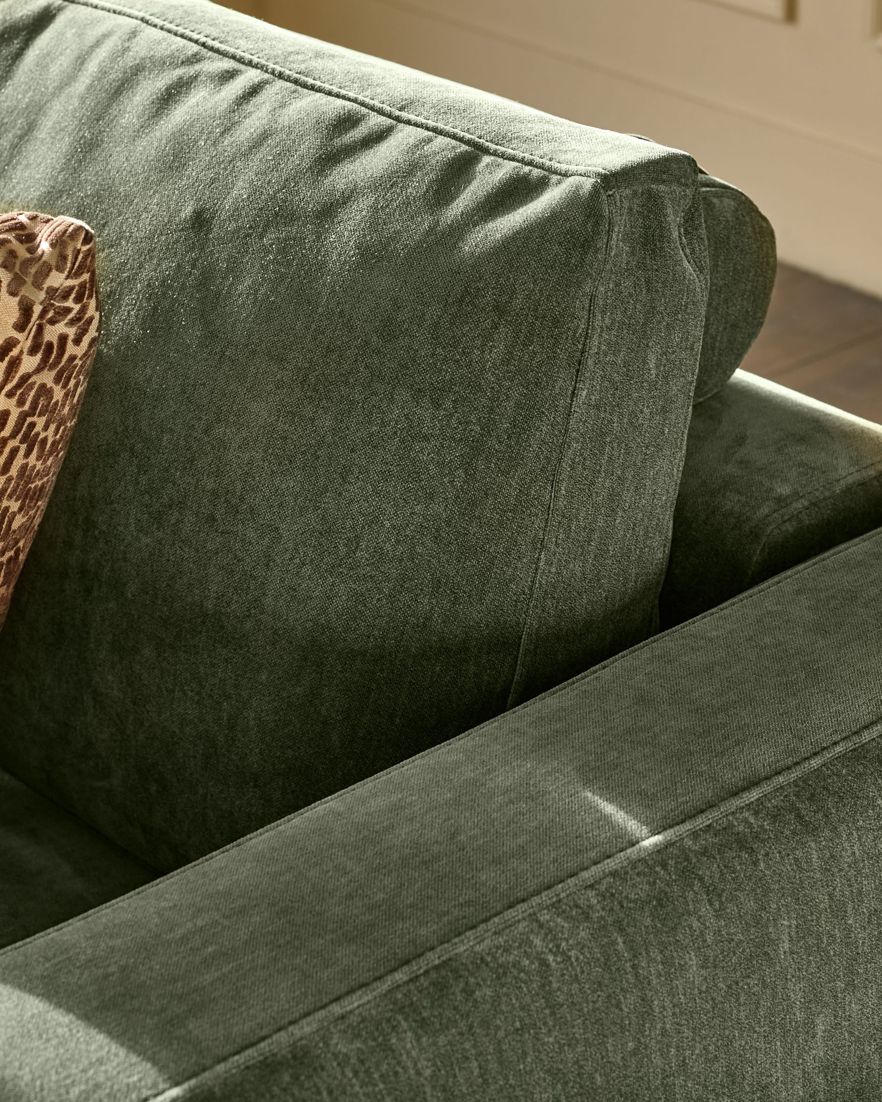 Eden dark green chenille left hand large corner chaise sofa - Image 10