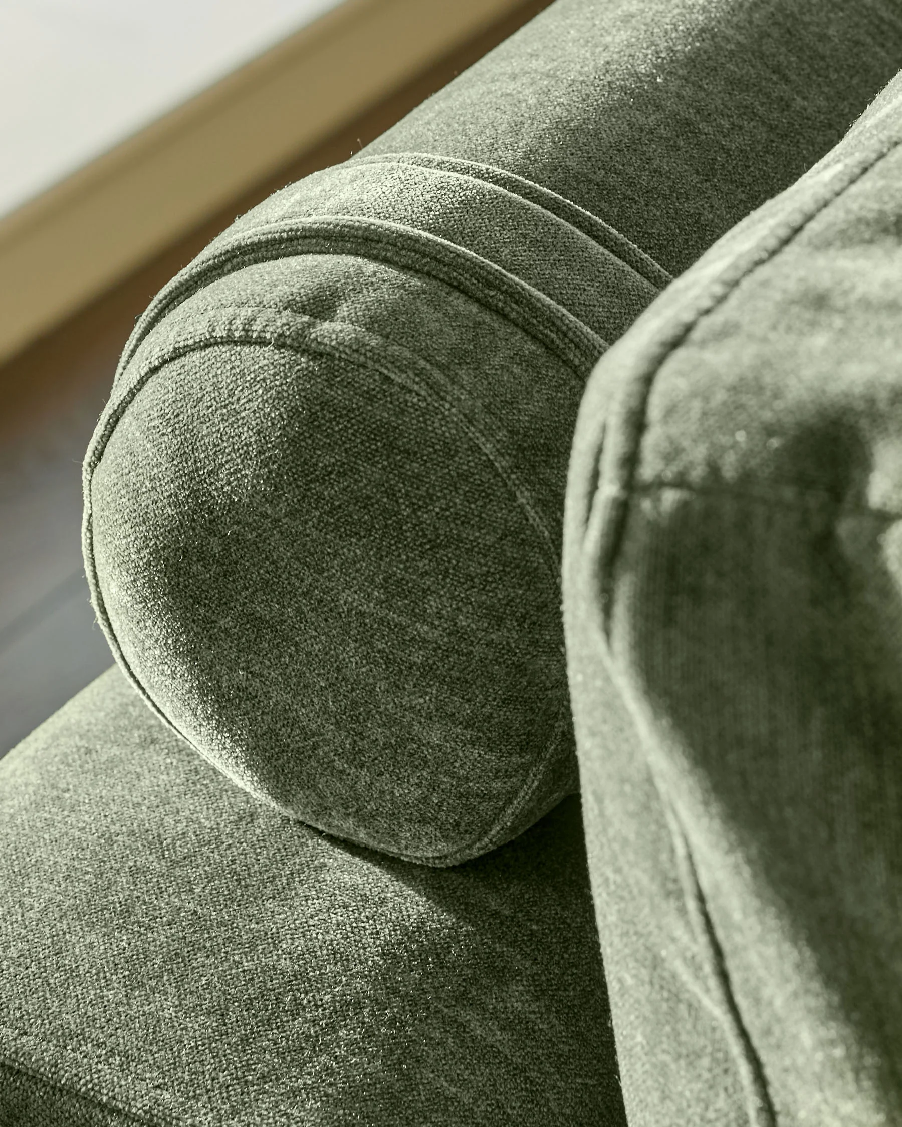 Eden dark green chenille left hand large corner chaise sofa - Image 12