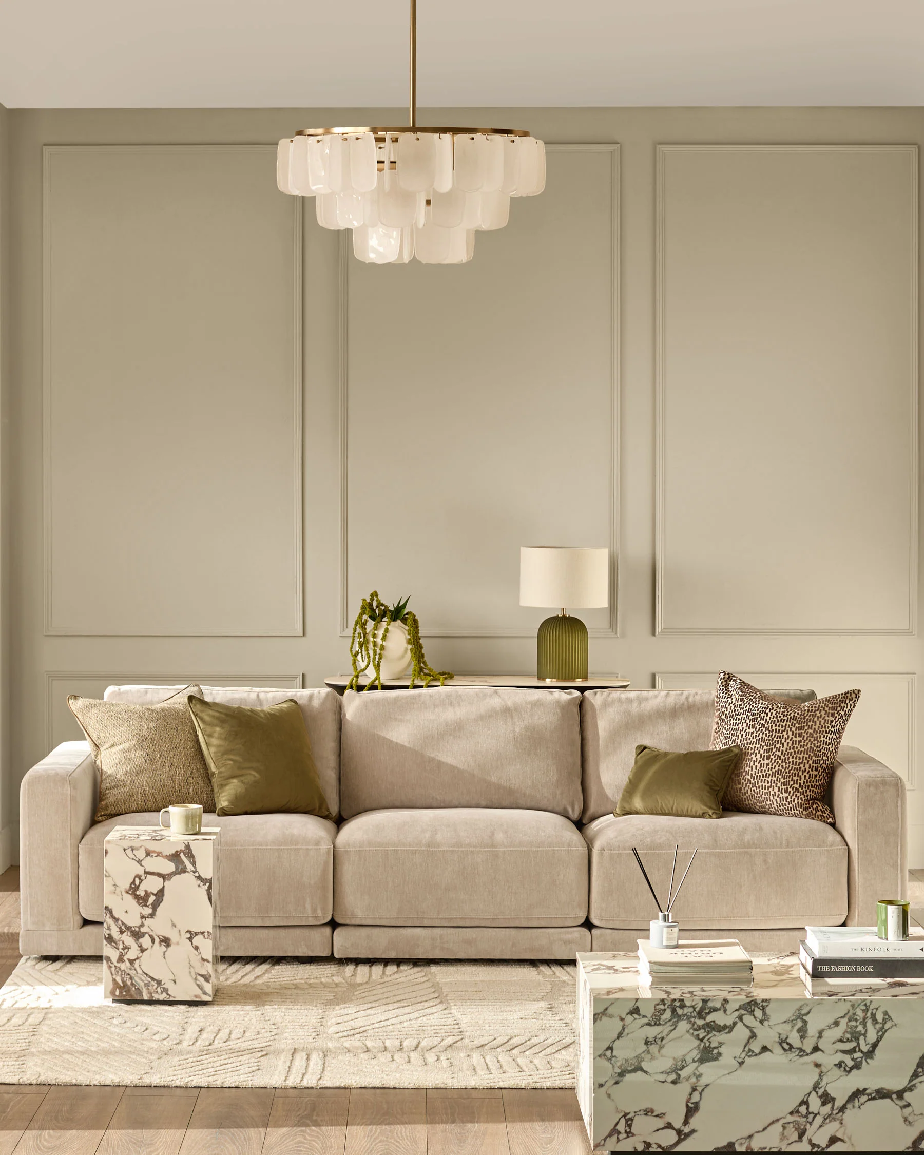 Eden champagne chenille 3 seater sofa - Image 2