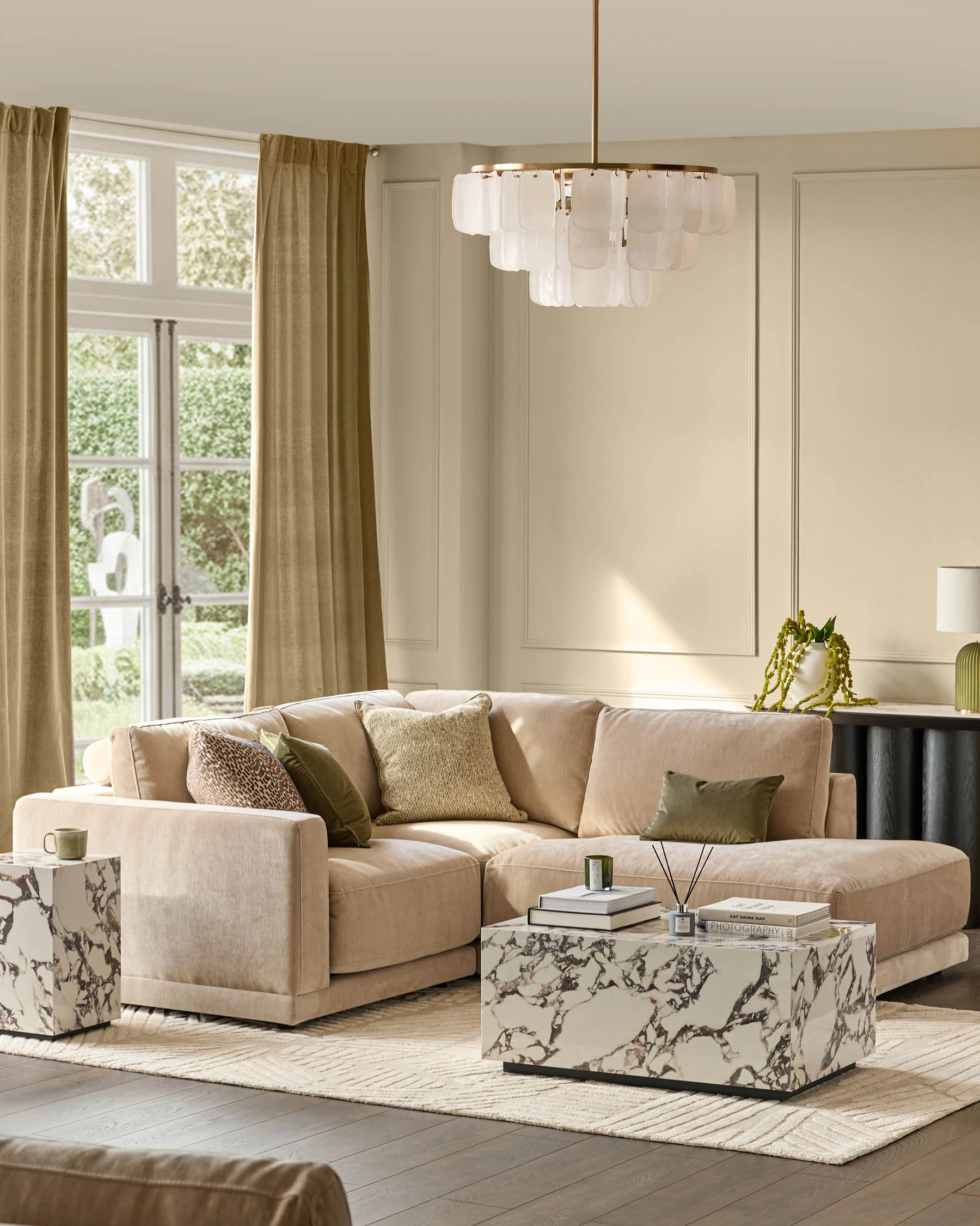 Eden champagne chenille sofa module - Image 6