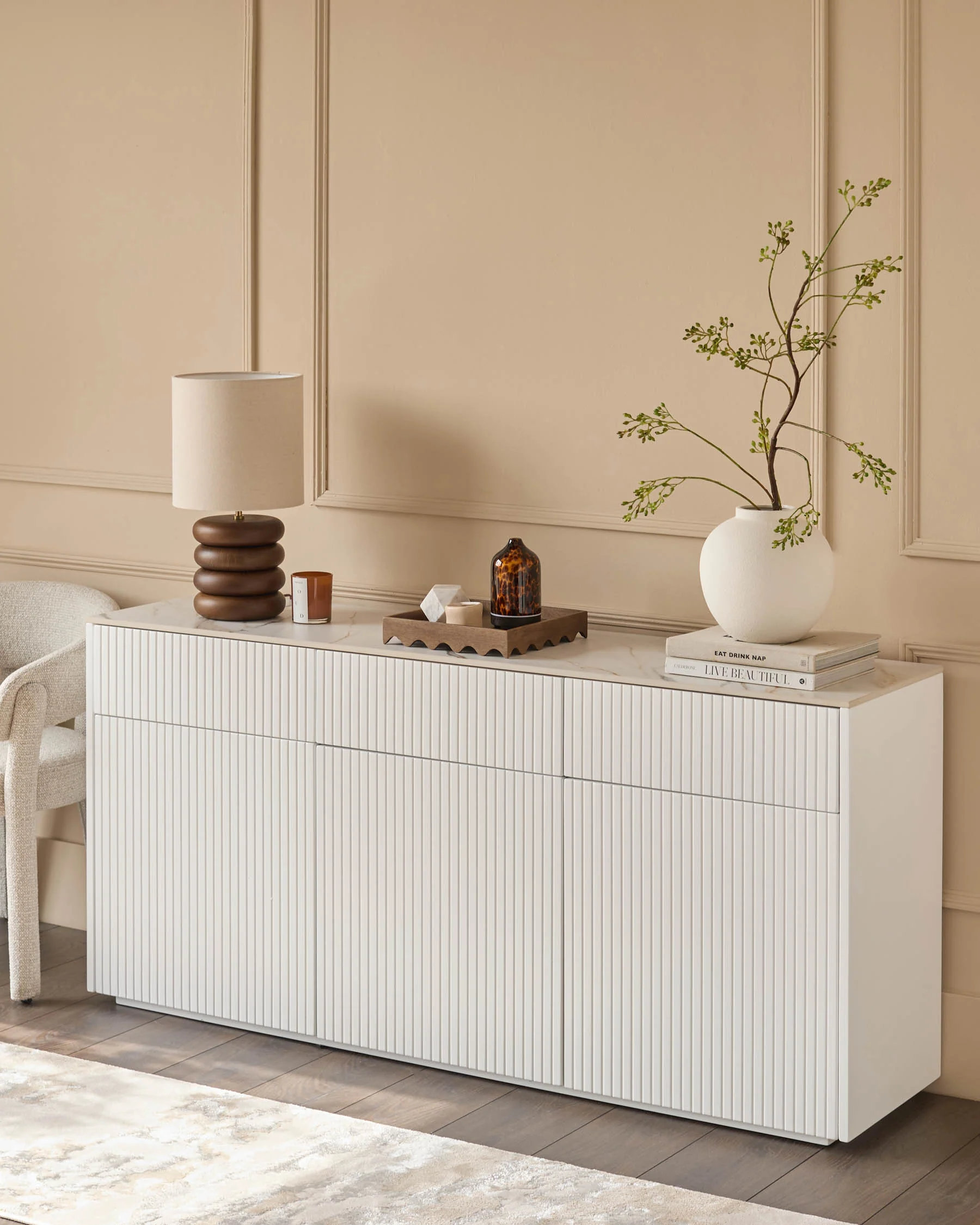 Edie natural ceramic large sideboard - Image 3